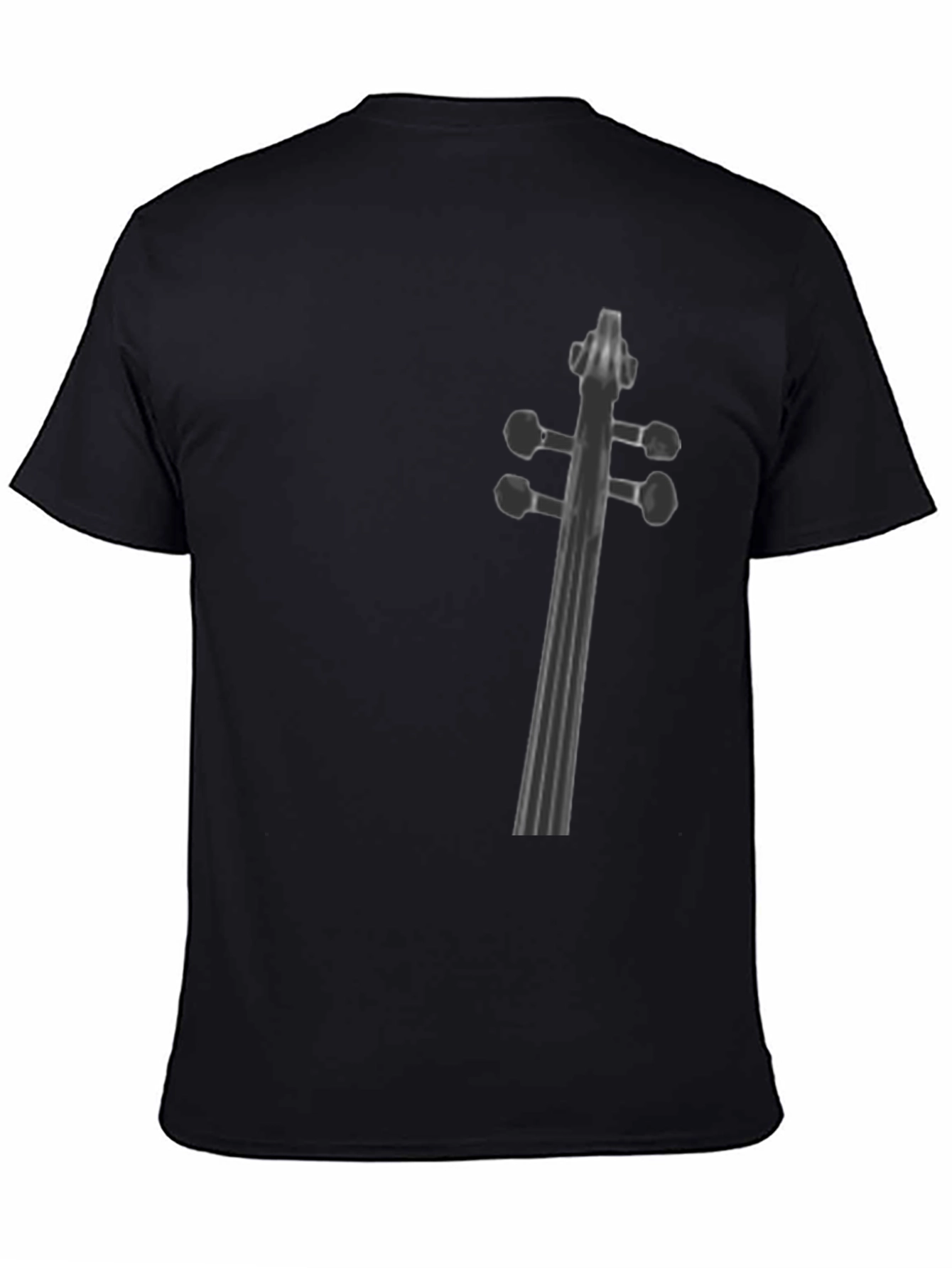 Musicians Black T-Shirt with Fiddle Neck Print