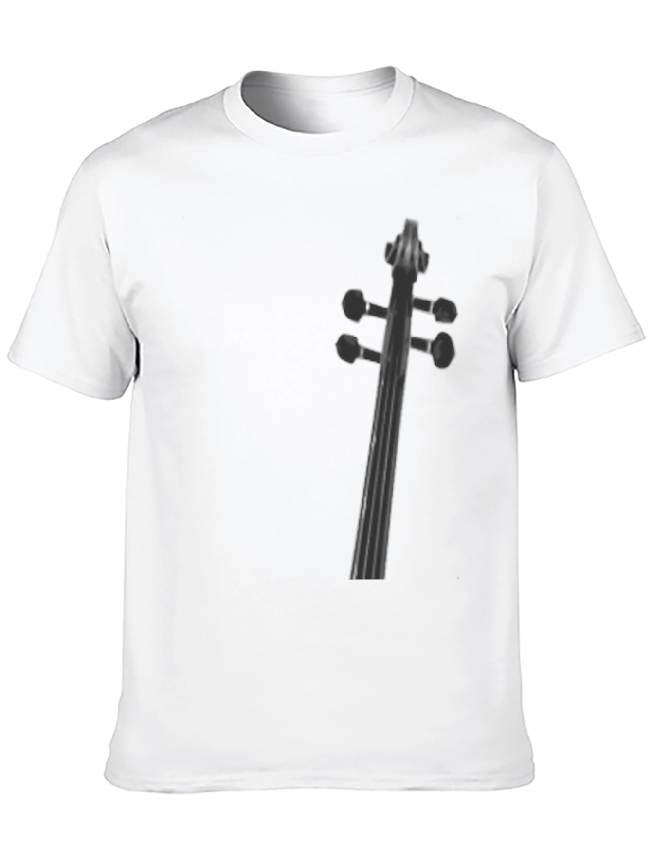 Musicians Black T-Shirt with Fiddle Neck Print