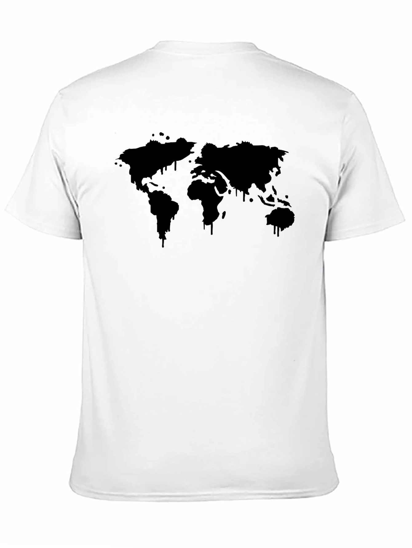 Mens Black World Map Graphic T-Shirt