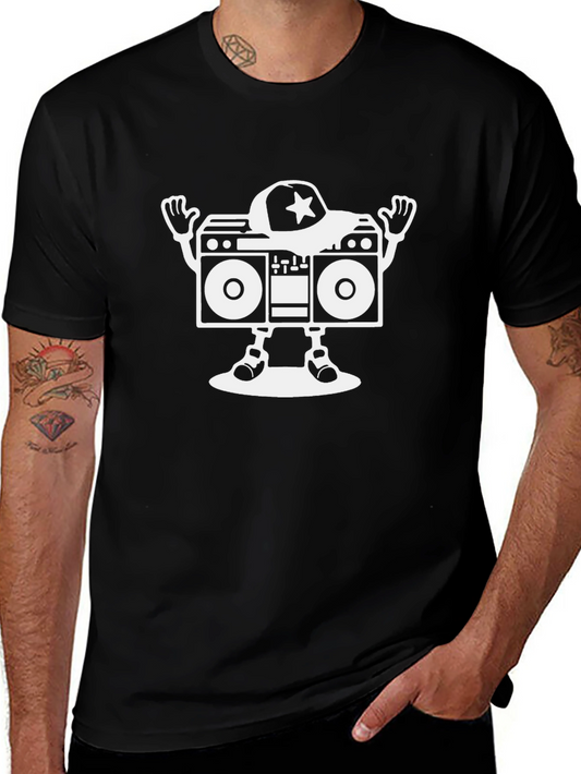 Retro Boombox Graphic Tee - Cool Style