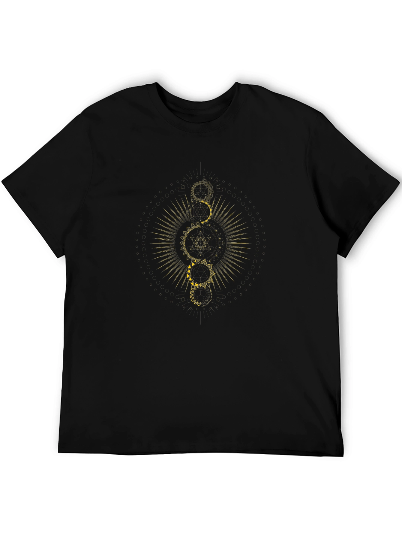 Geometric Snake Design Black T-Shirt