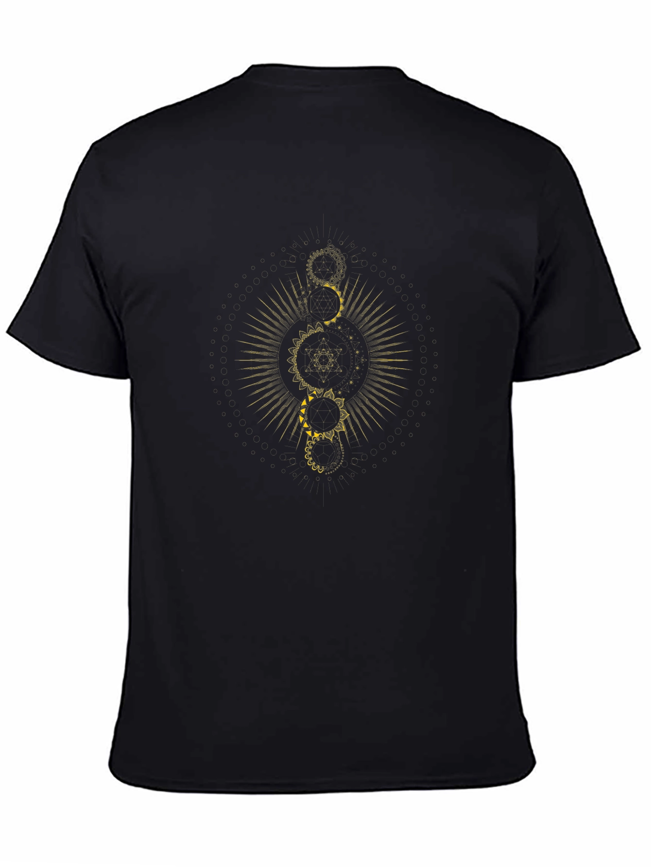 Geometric Snake Design Black T-Shirt