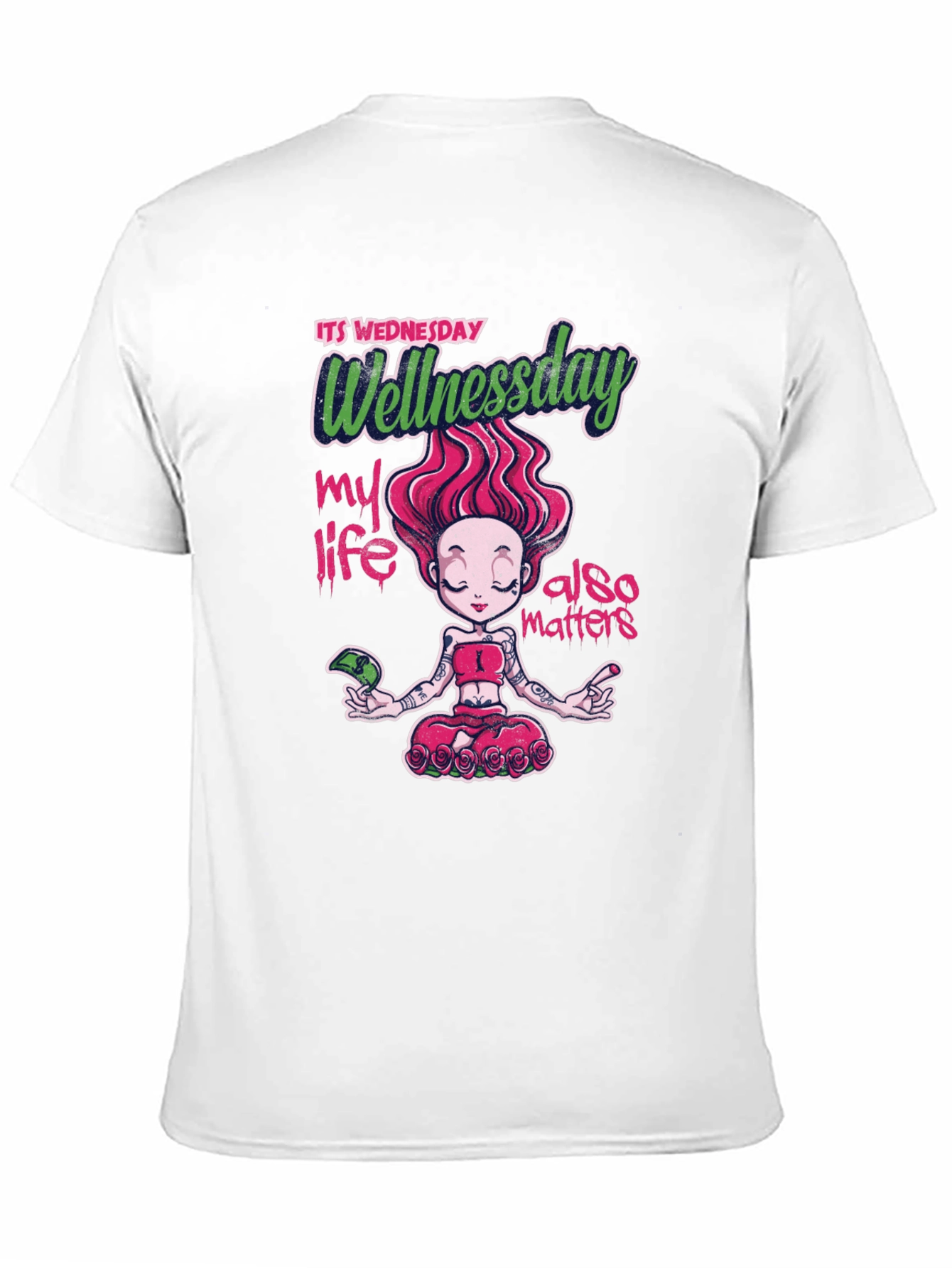 Wellness Wednesday Black Graphic T-Shirt