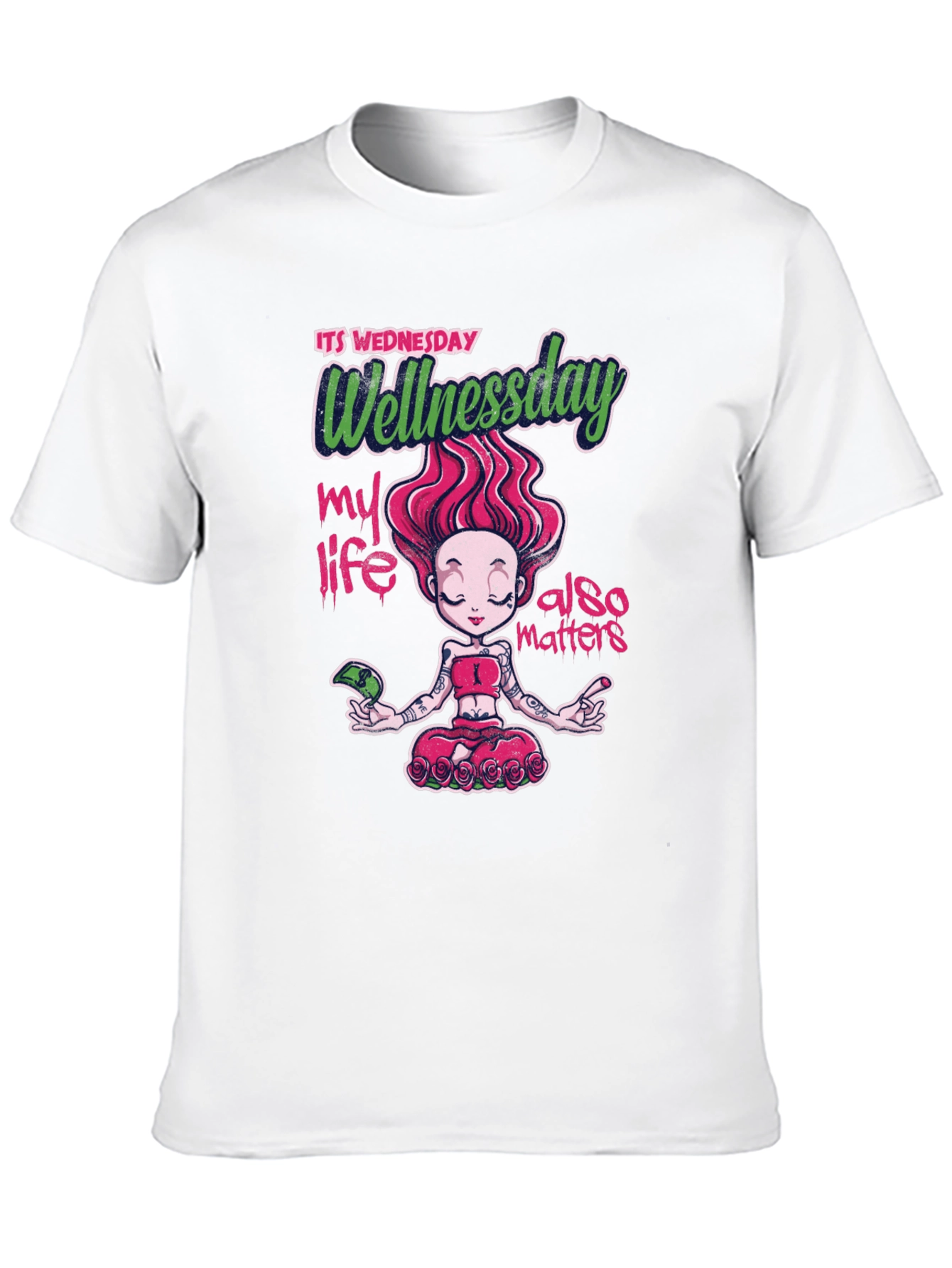 Wellness Wednesday Black Graphic T-Shirt