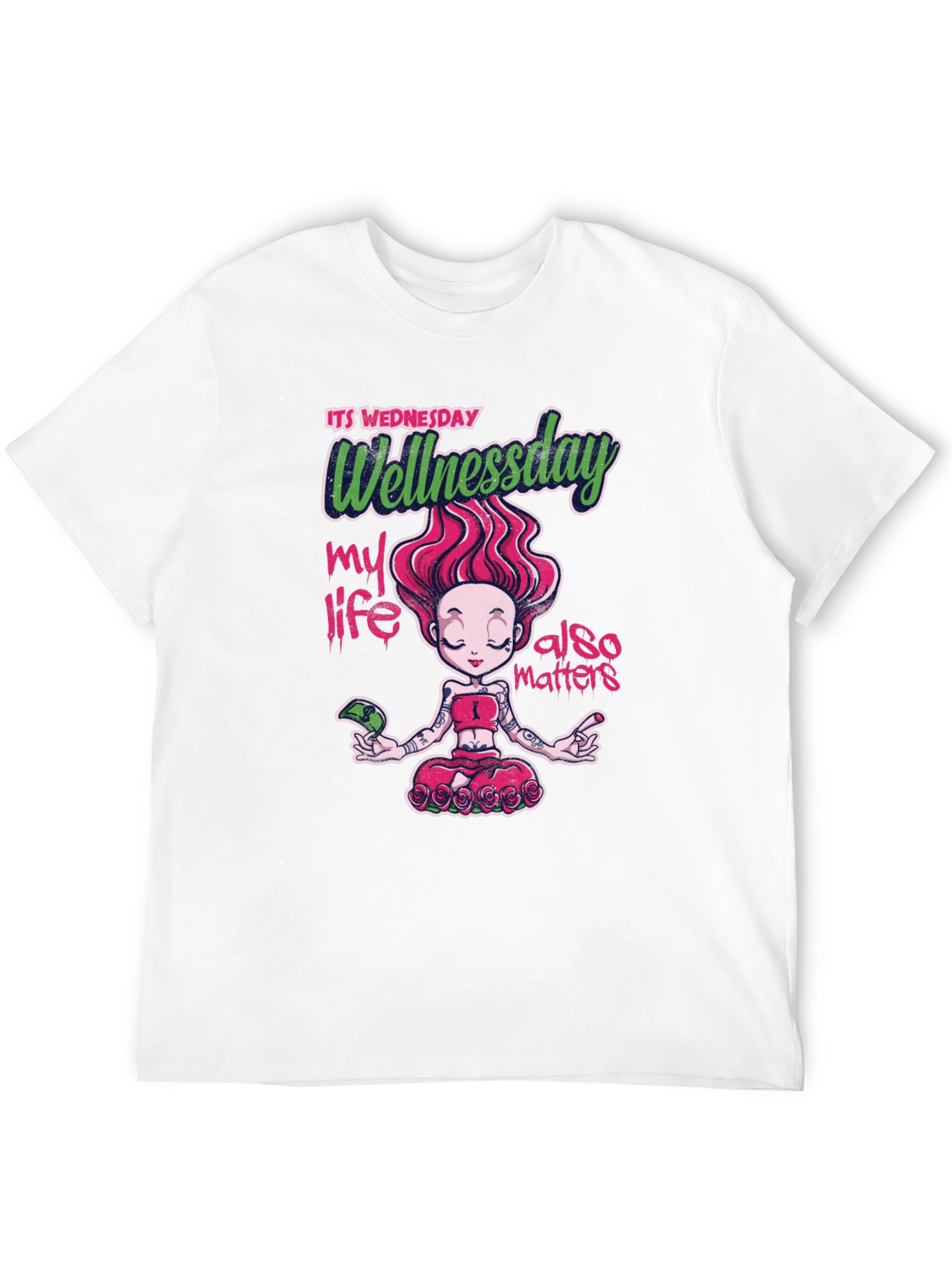 Wellness Wednesday Black Graphic T-Shirt