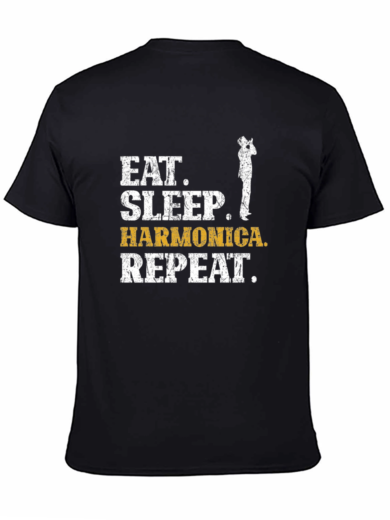 Eat Sleep Harmonica Repeat Graphic Tee