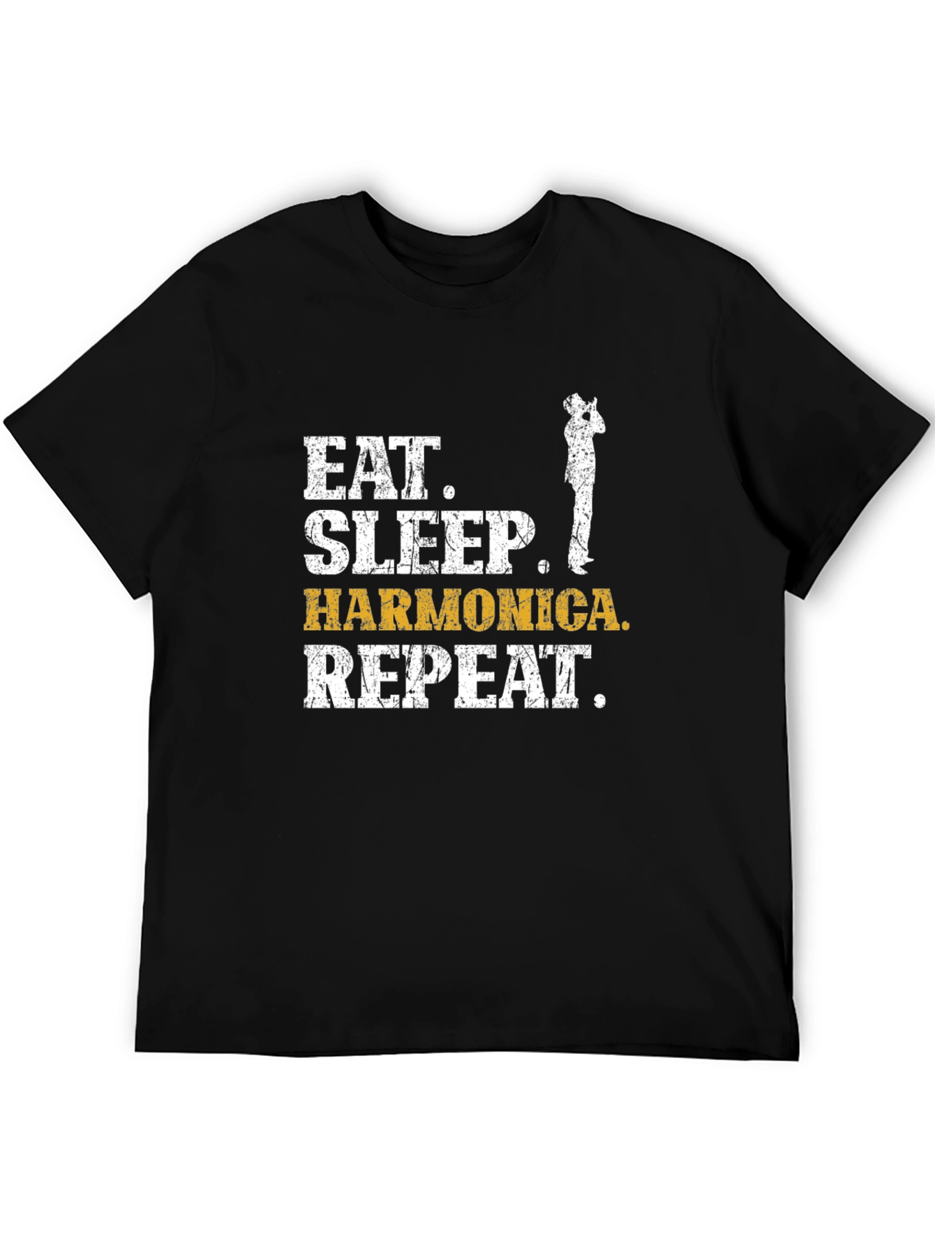Eat Sleep Harmonica Repeat Graphic Tee