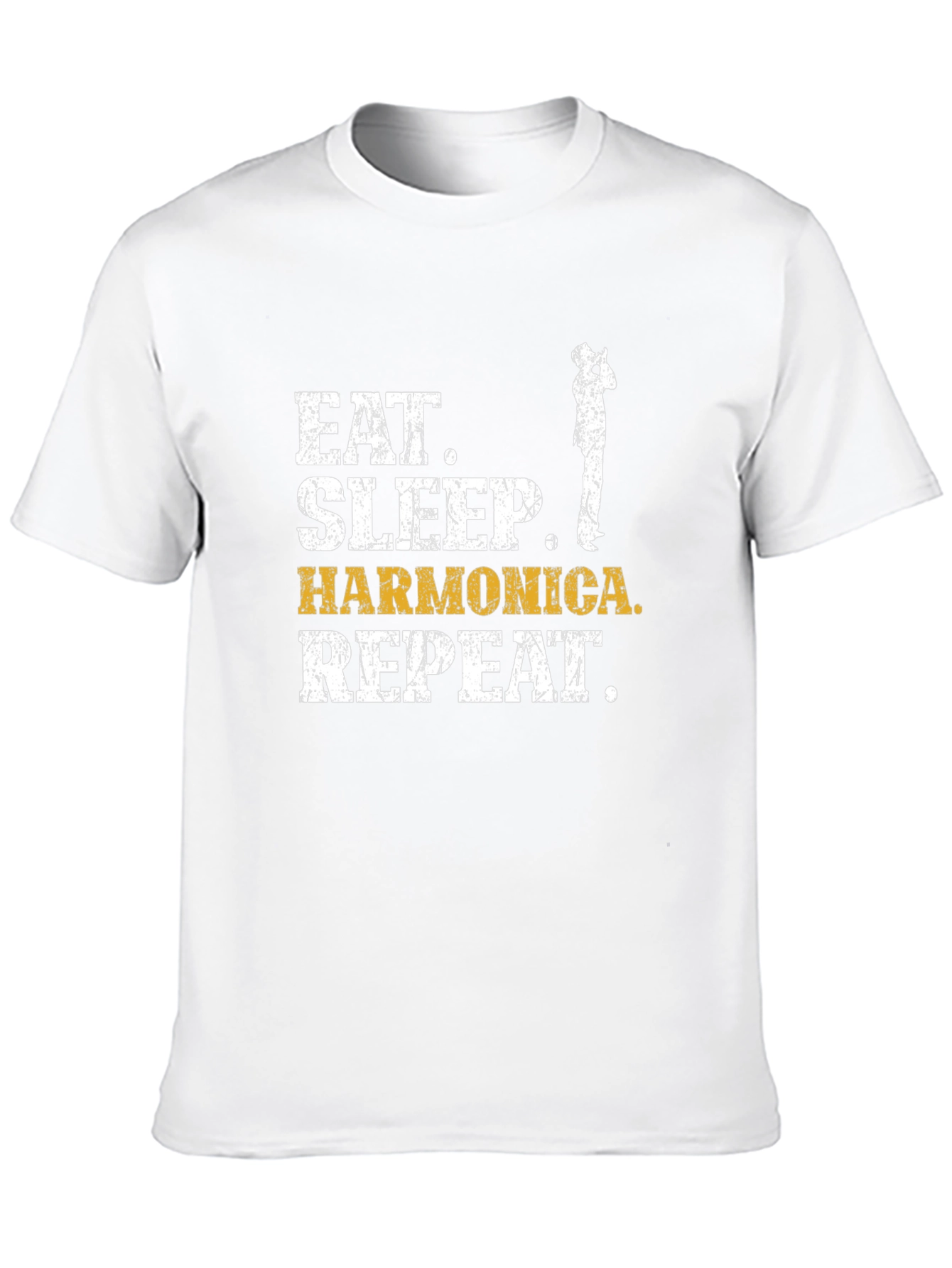Eat Sleep Harmonica Repeat Graphic Tee