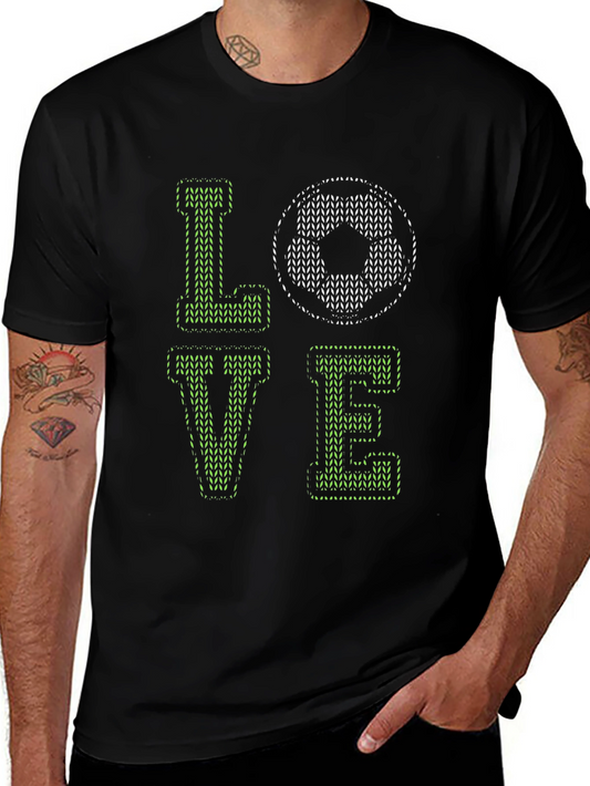 Love Soccer Graphic Black T-Shirt