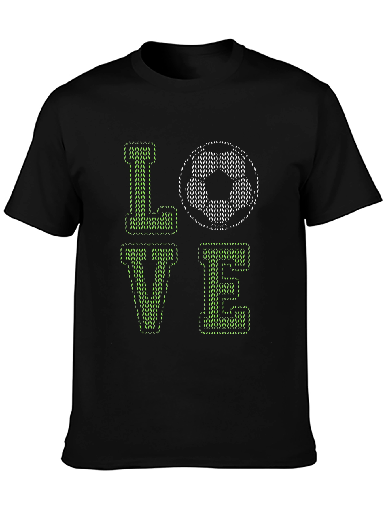 Love Soccer Graphic Black T-Shirt