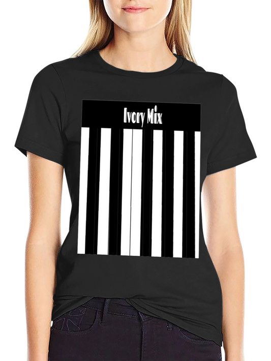 Ivory Mix Piano Keys Graphic Tee - Black