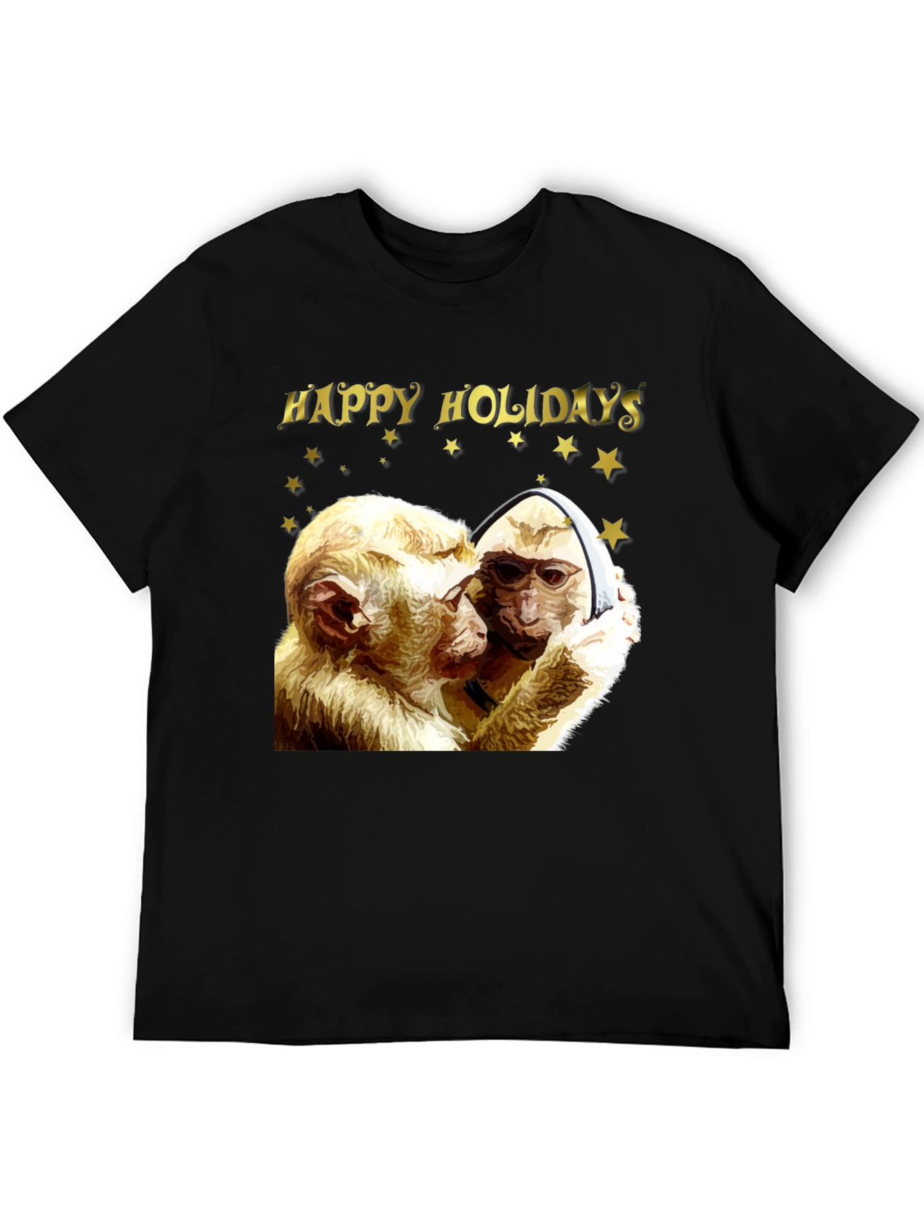 Happy Holidays Monkey Graphic T-Shirt