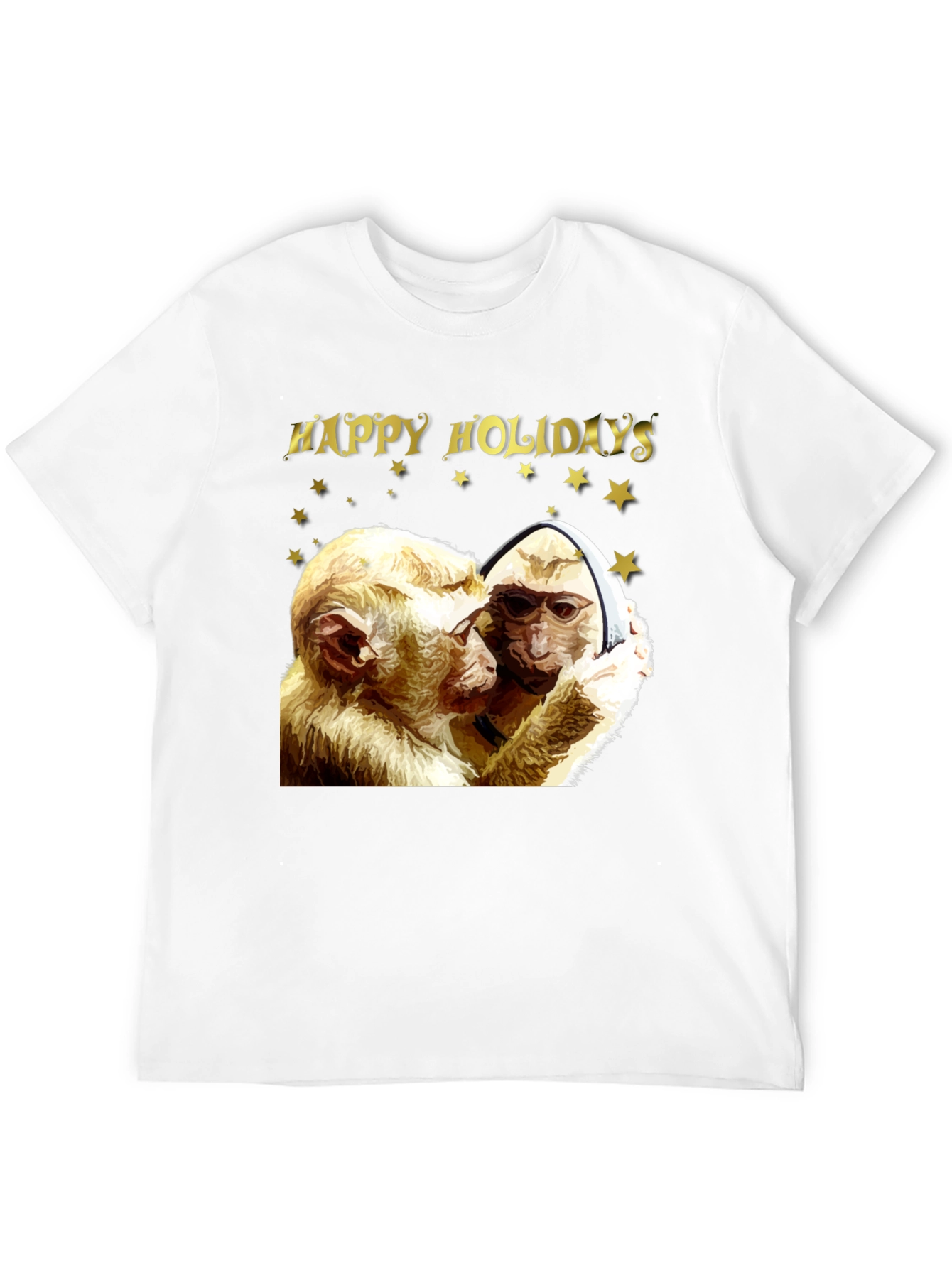 Happy Holidays Monkey Graphic T-Shirt