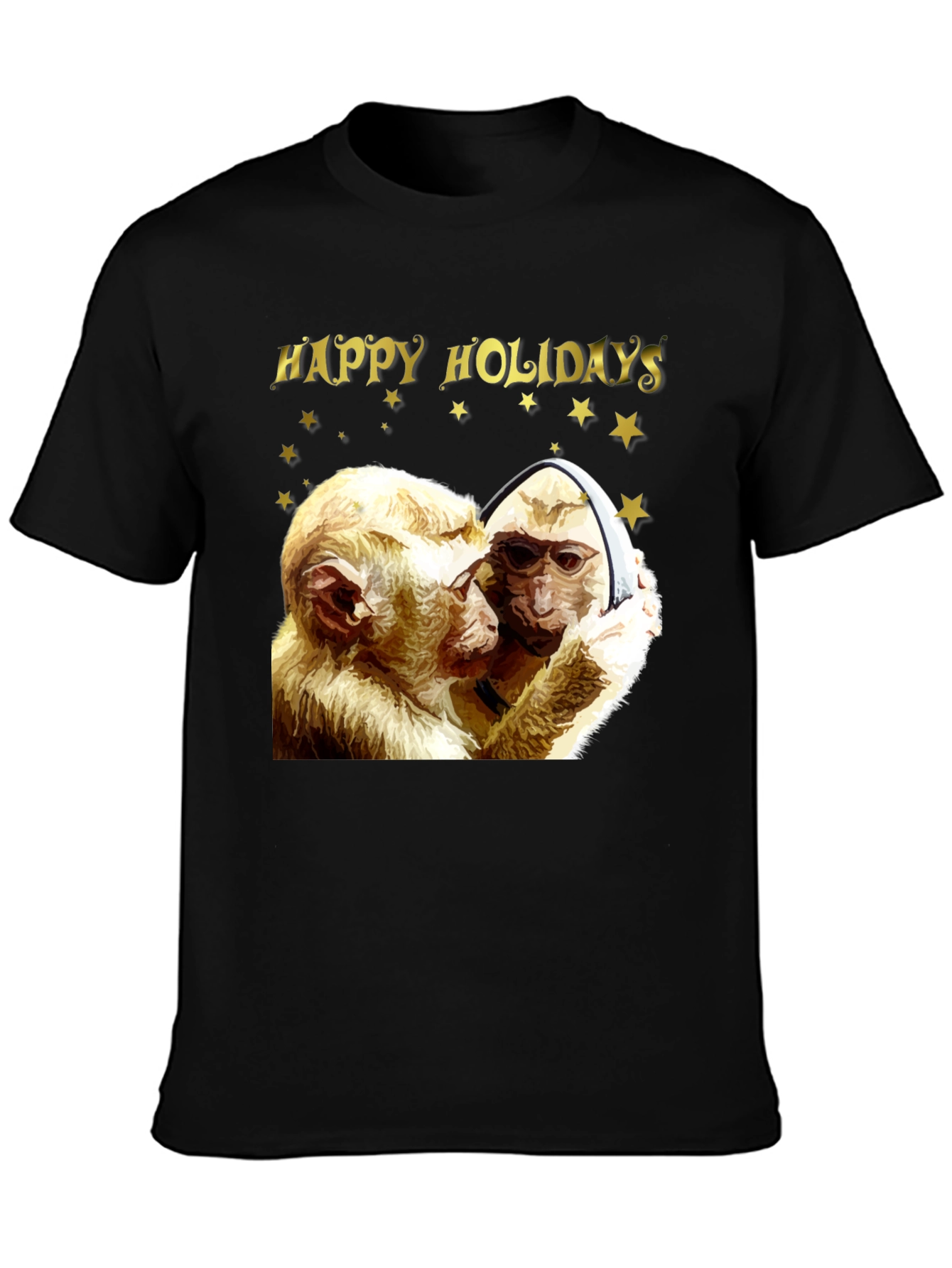 Happy Holidays Monkey Graphic T-Shirt