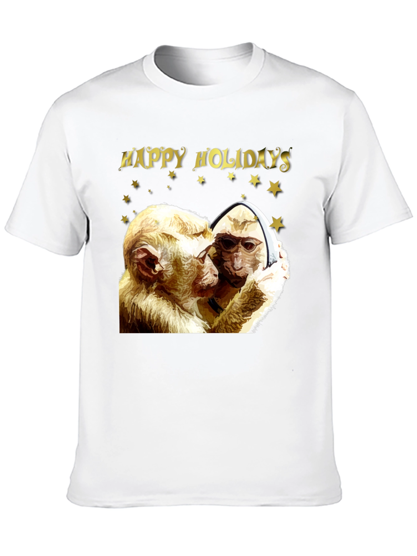 Happy Holidays Monkey Graphic T-Shirt