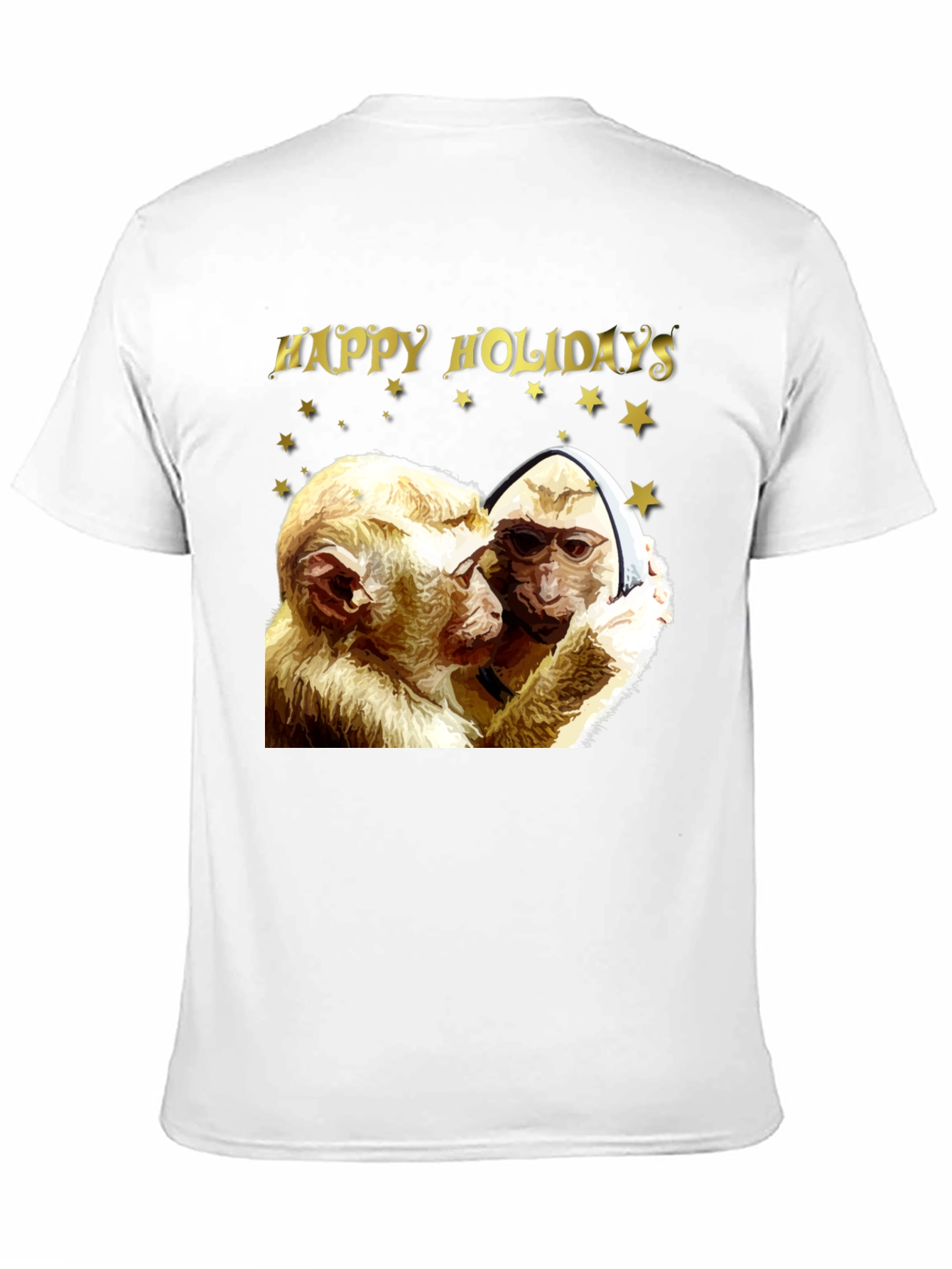Happy Holidays Monkey Graphic T-Shirt