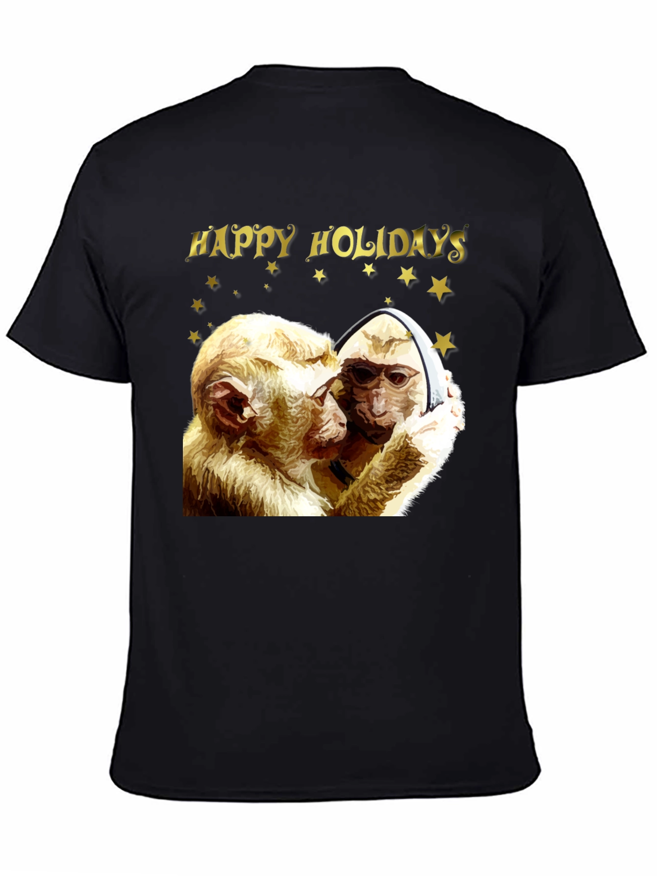 Happy Holidays Monkey Graphic T-Shirt