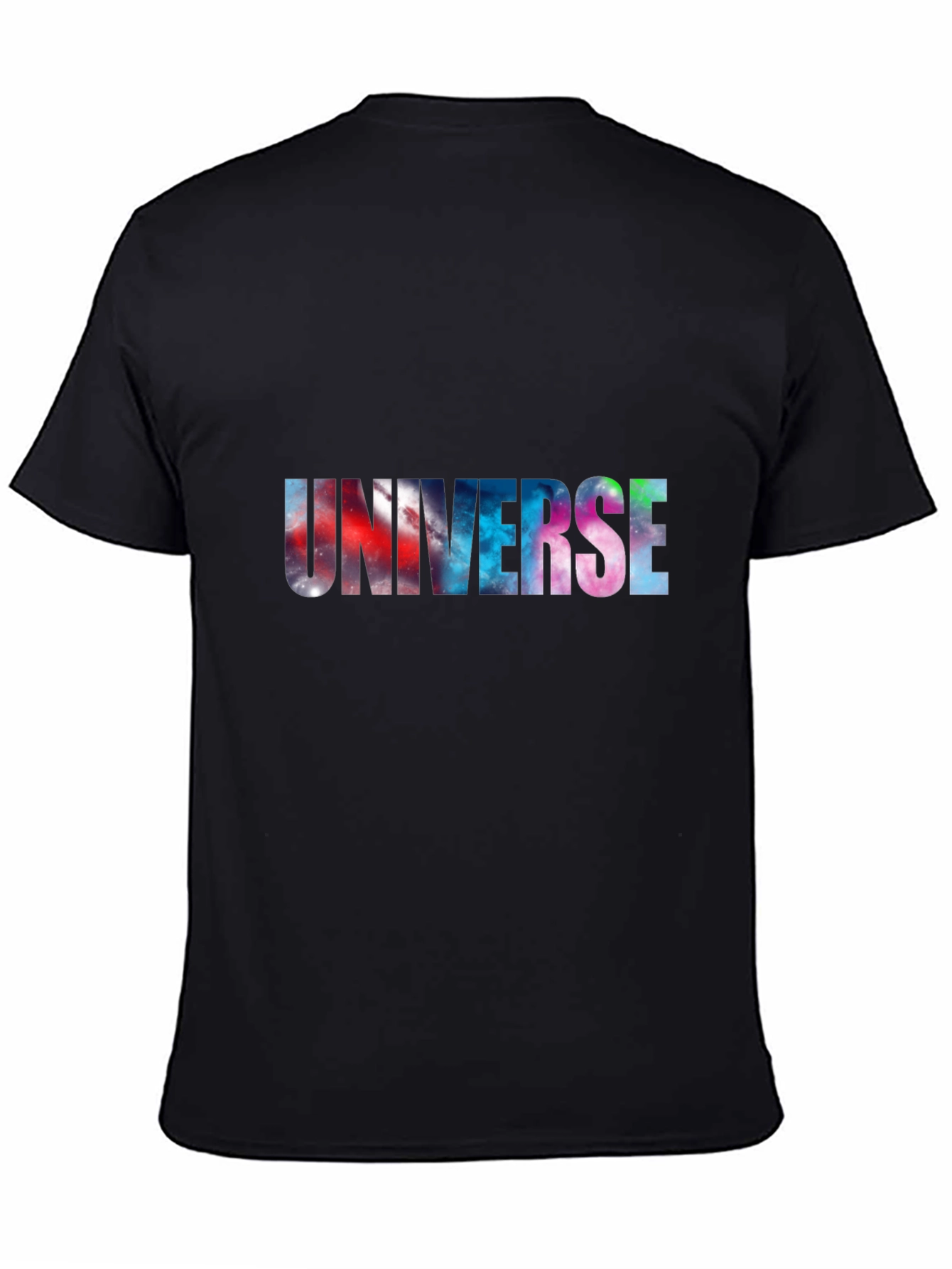 Universe Galaxy Print Black T-Shirt