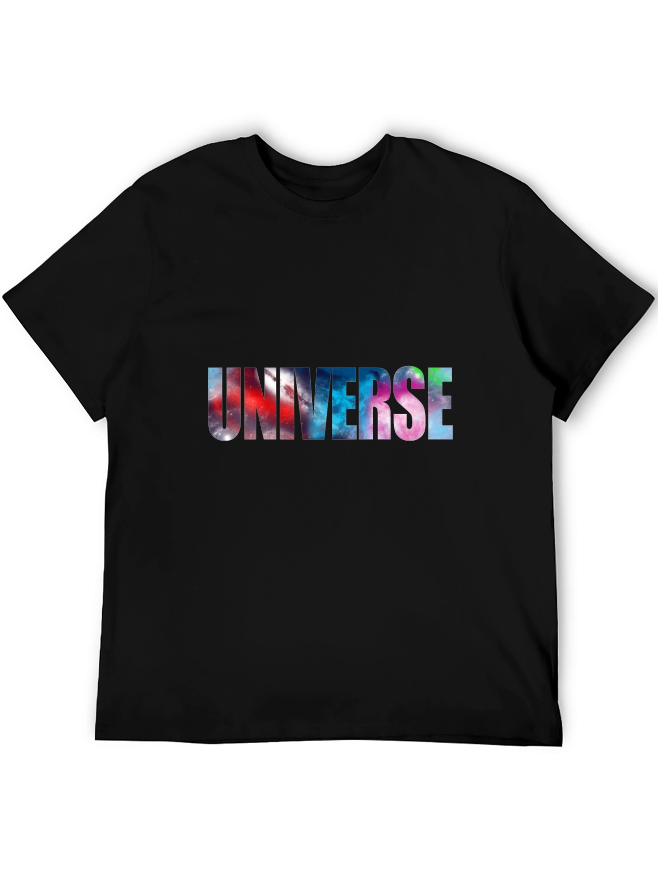 Universe Galaxy Print Black T-Shirt