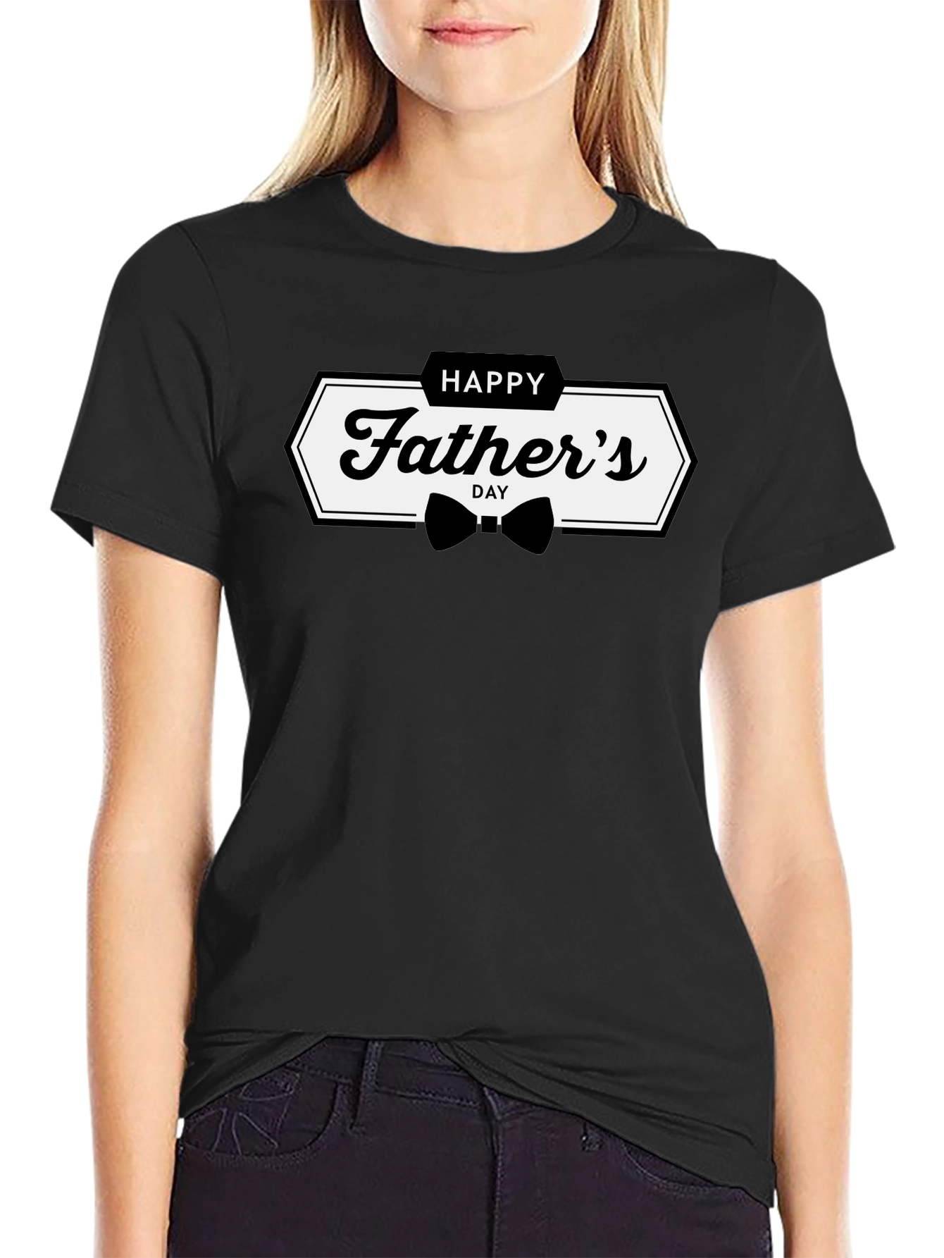 Happy Fathers Day Graphic Tee - Black