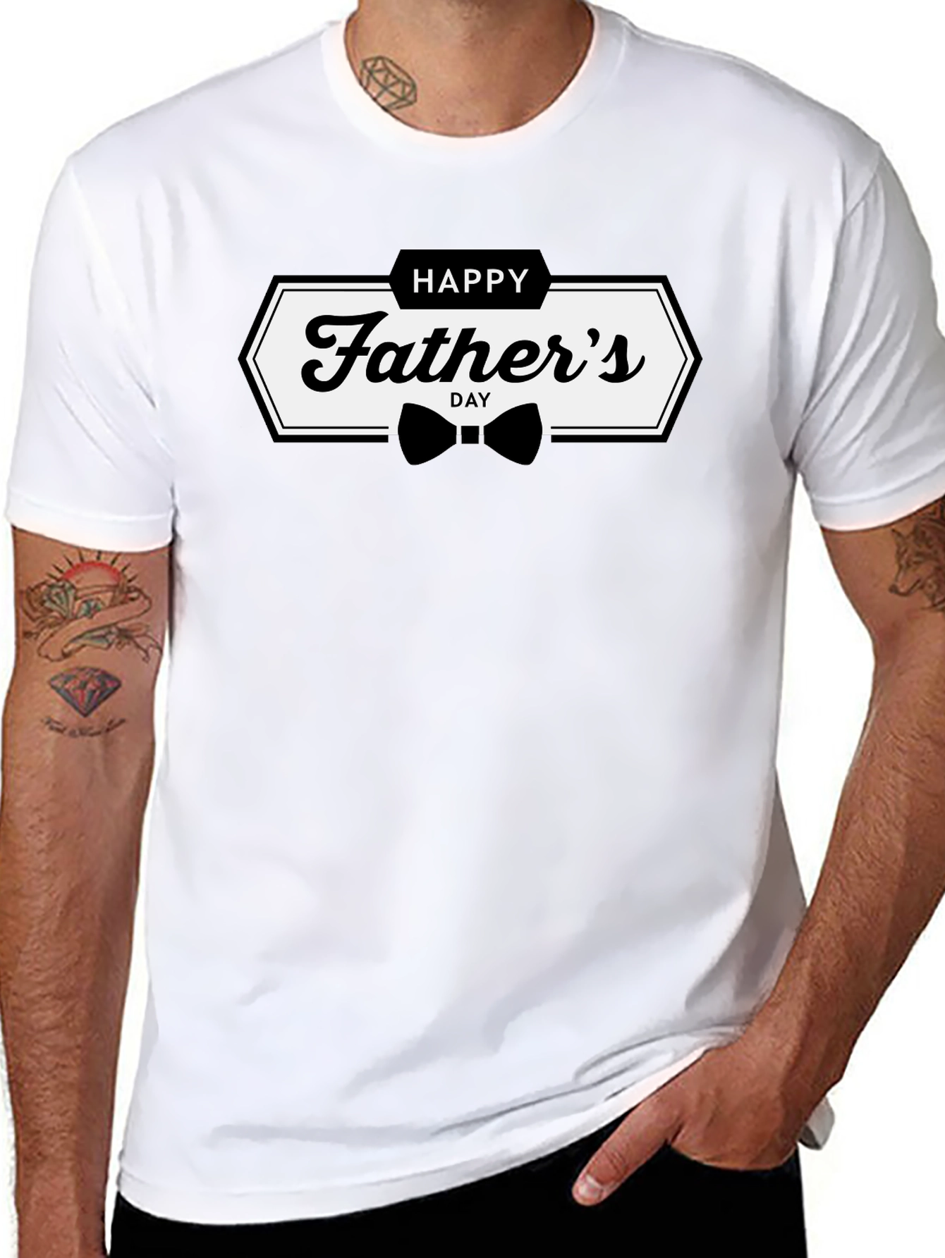 Happy Fathers Day Graphic Tee - Black