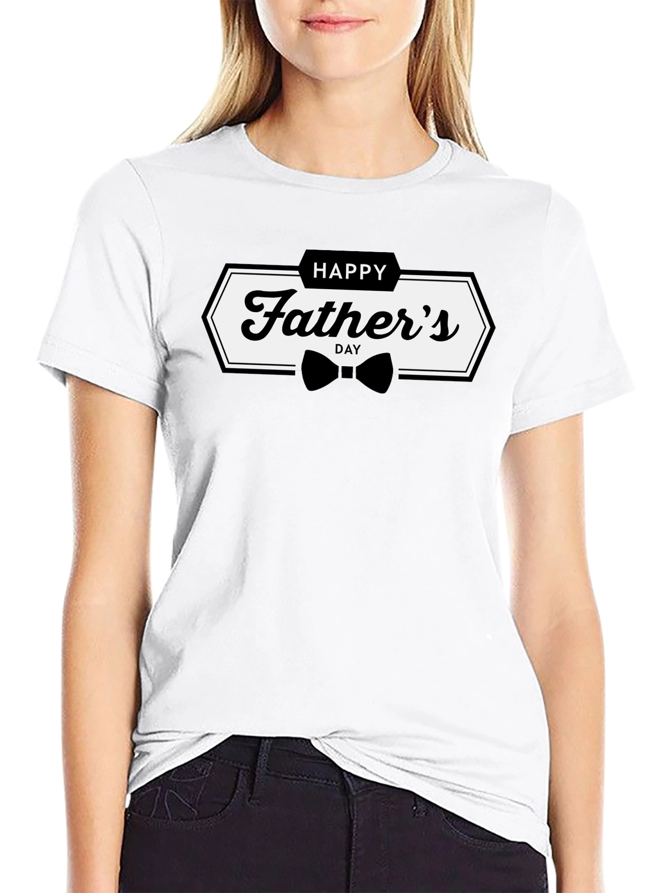Happy Fathers Day Graphic Tee - Black