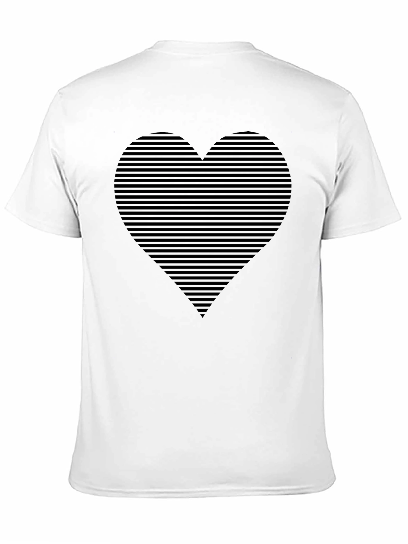 Striped Heart Graphic Tee - Modern Love Shirt
