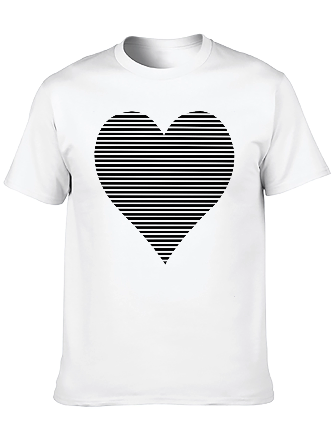 Striped Heart Graphic Tee - Modern Love Shirt