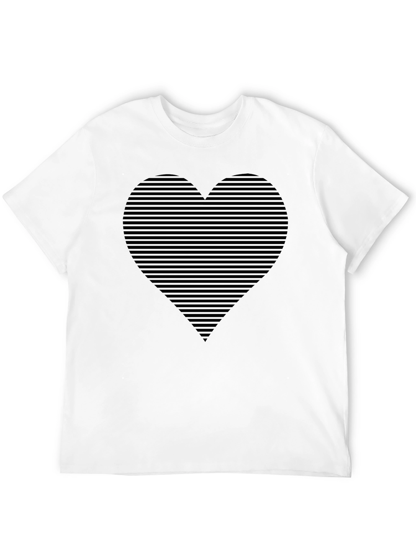 Striped Heart Graphic Tee - Modern Love Shirt
