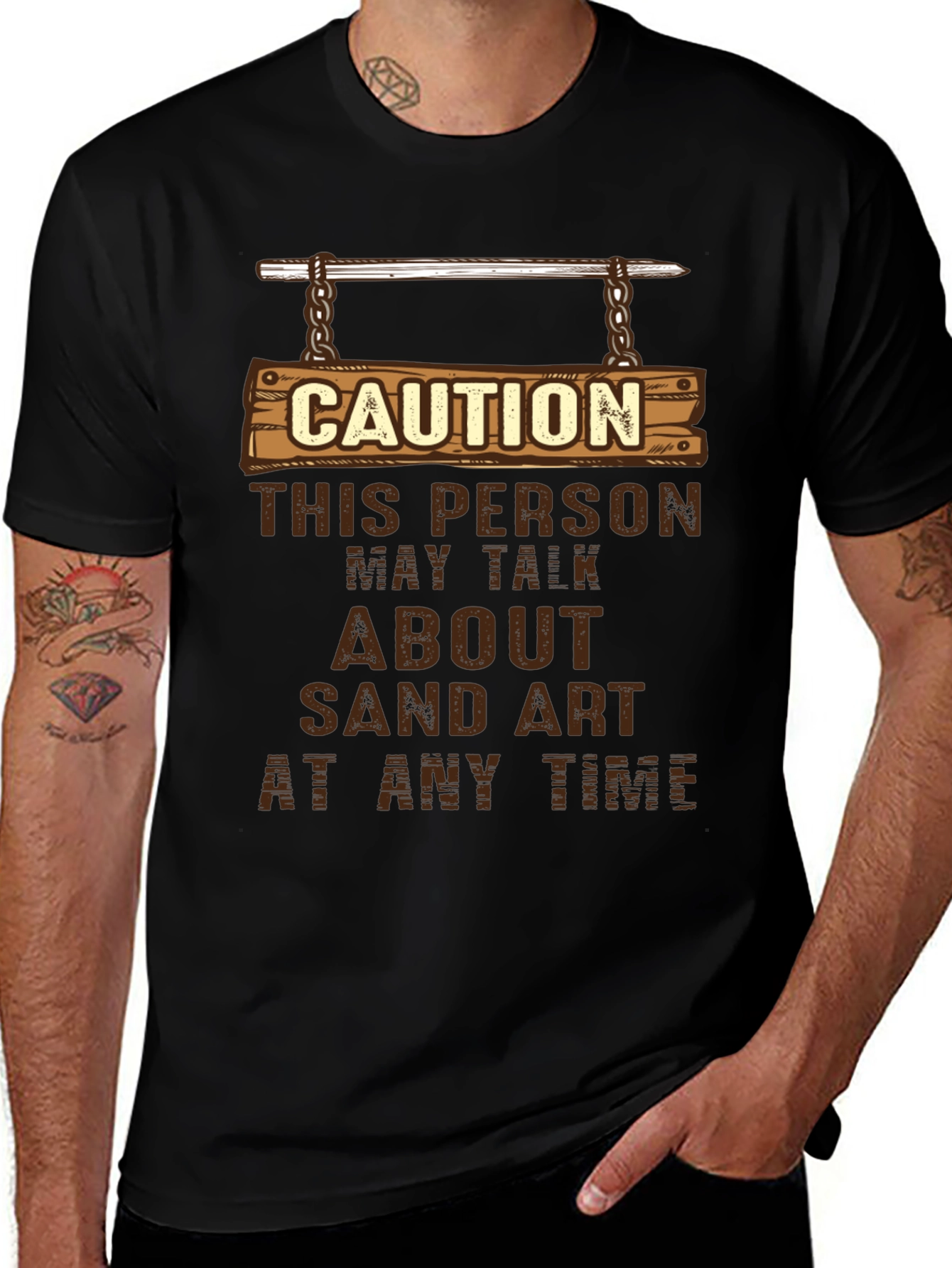 Caution Sand Art T-Shirt