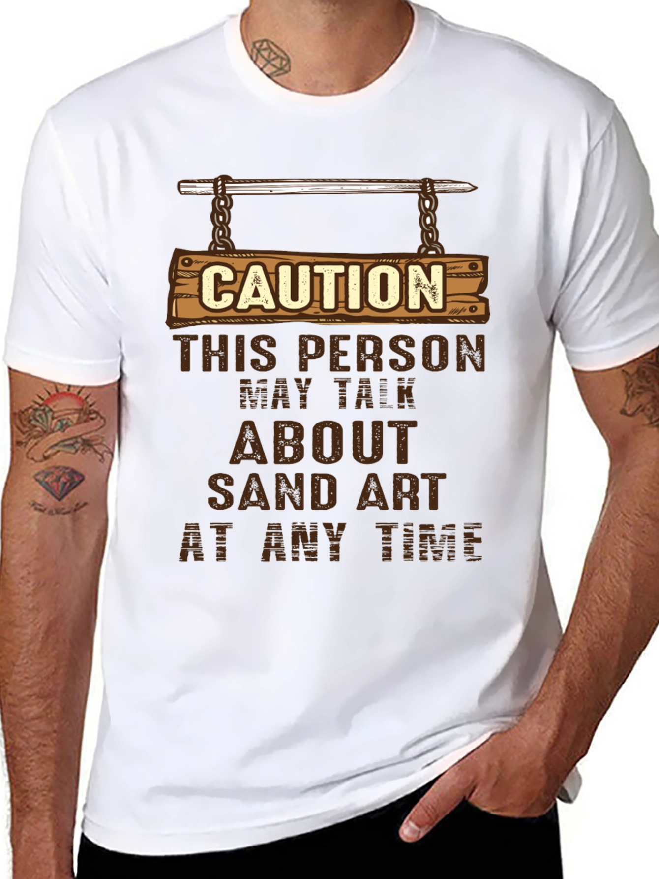Caution Sand Art T-Shirt