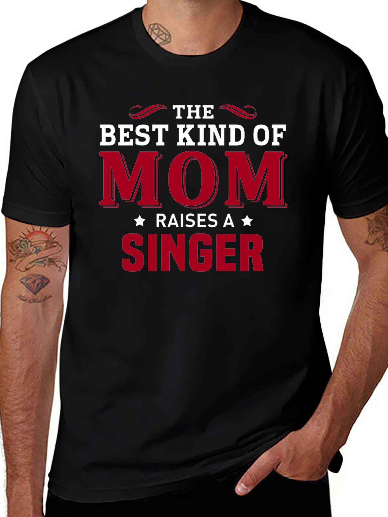 Best Kind of Mom Raises a Singer Black T-Shirt