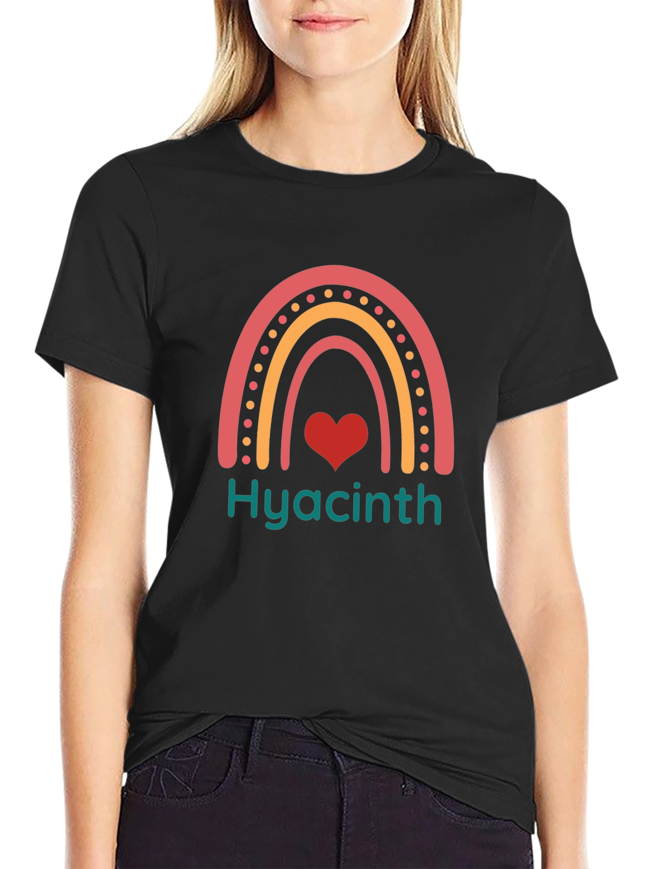 Hyacinth Rainbow Heart Tee - Stylish Comfort