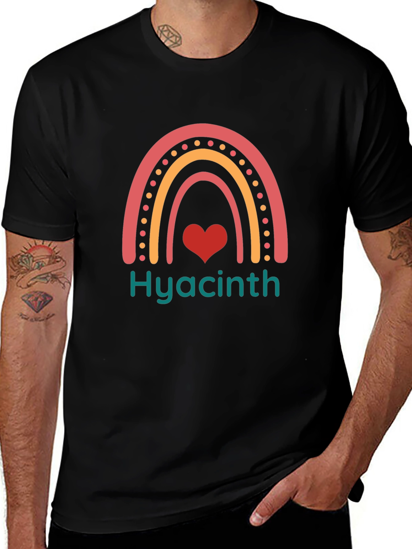 Hyacinth Rainbow Heart Tee - Stylish Comfort