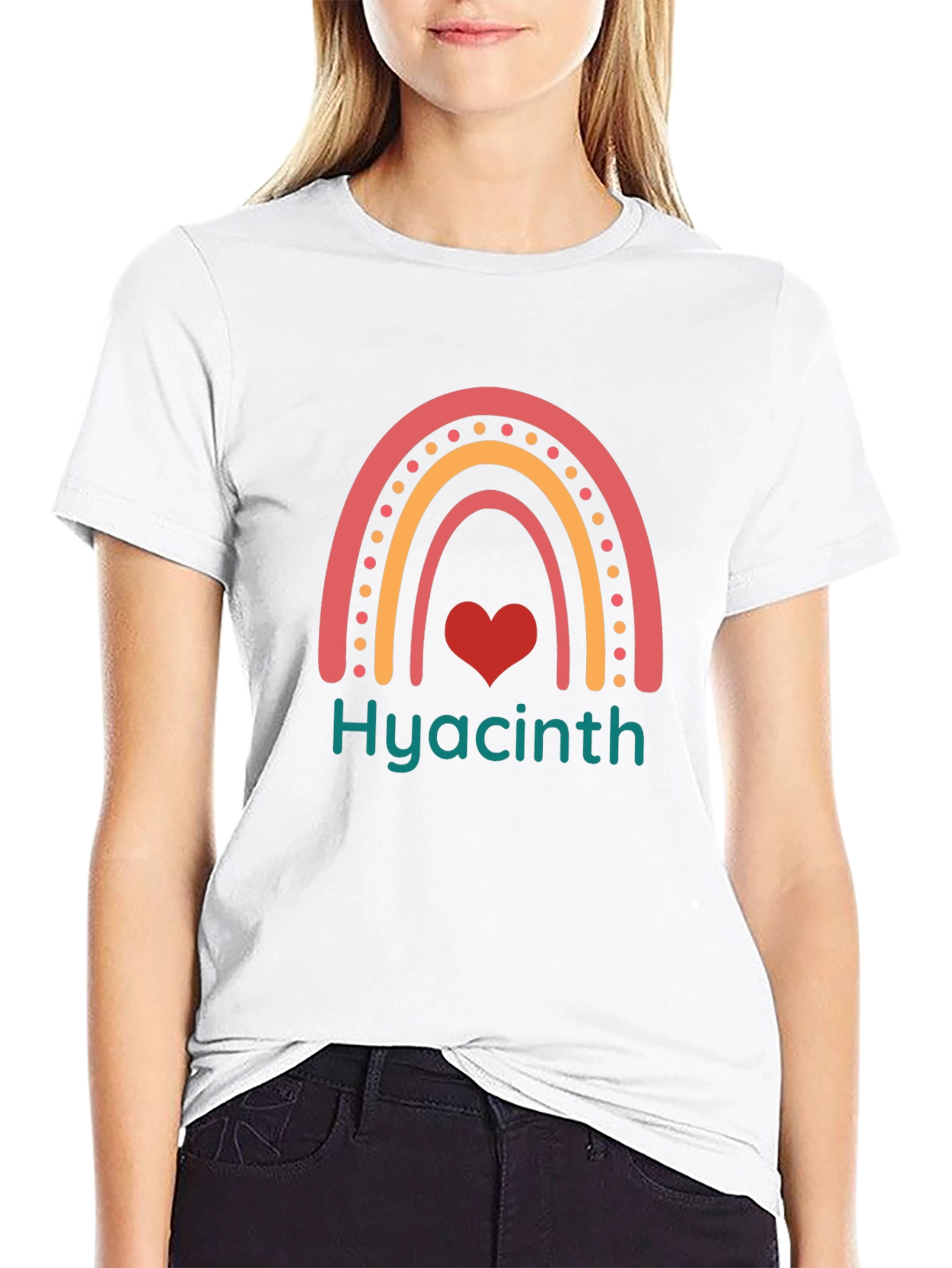 Hyacinth Rainbow Heart Tee - Stylish Comfort