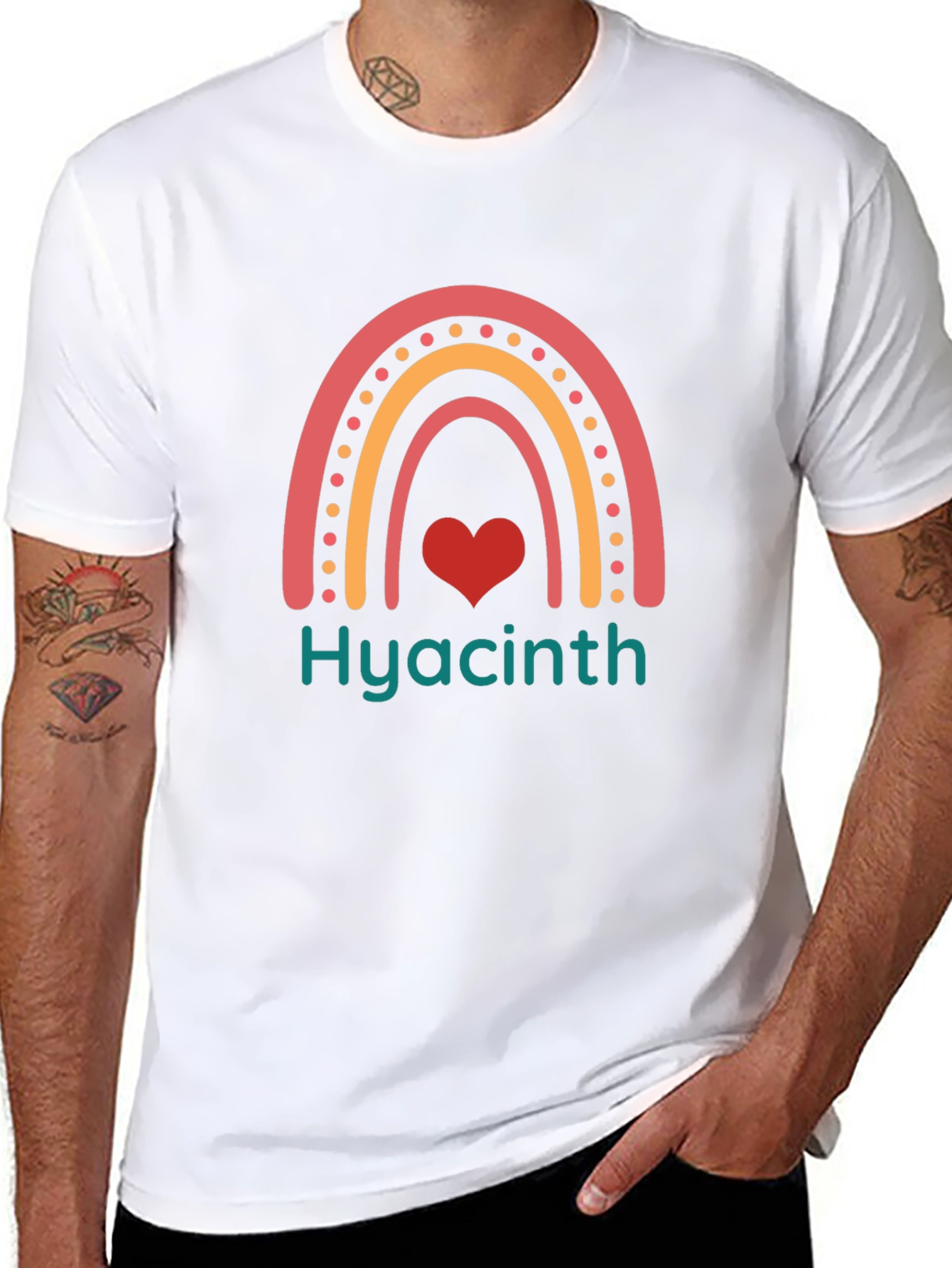 Hyacinth Rainbow Heart Tee - Stylish Comfort
