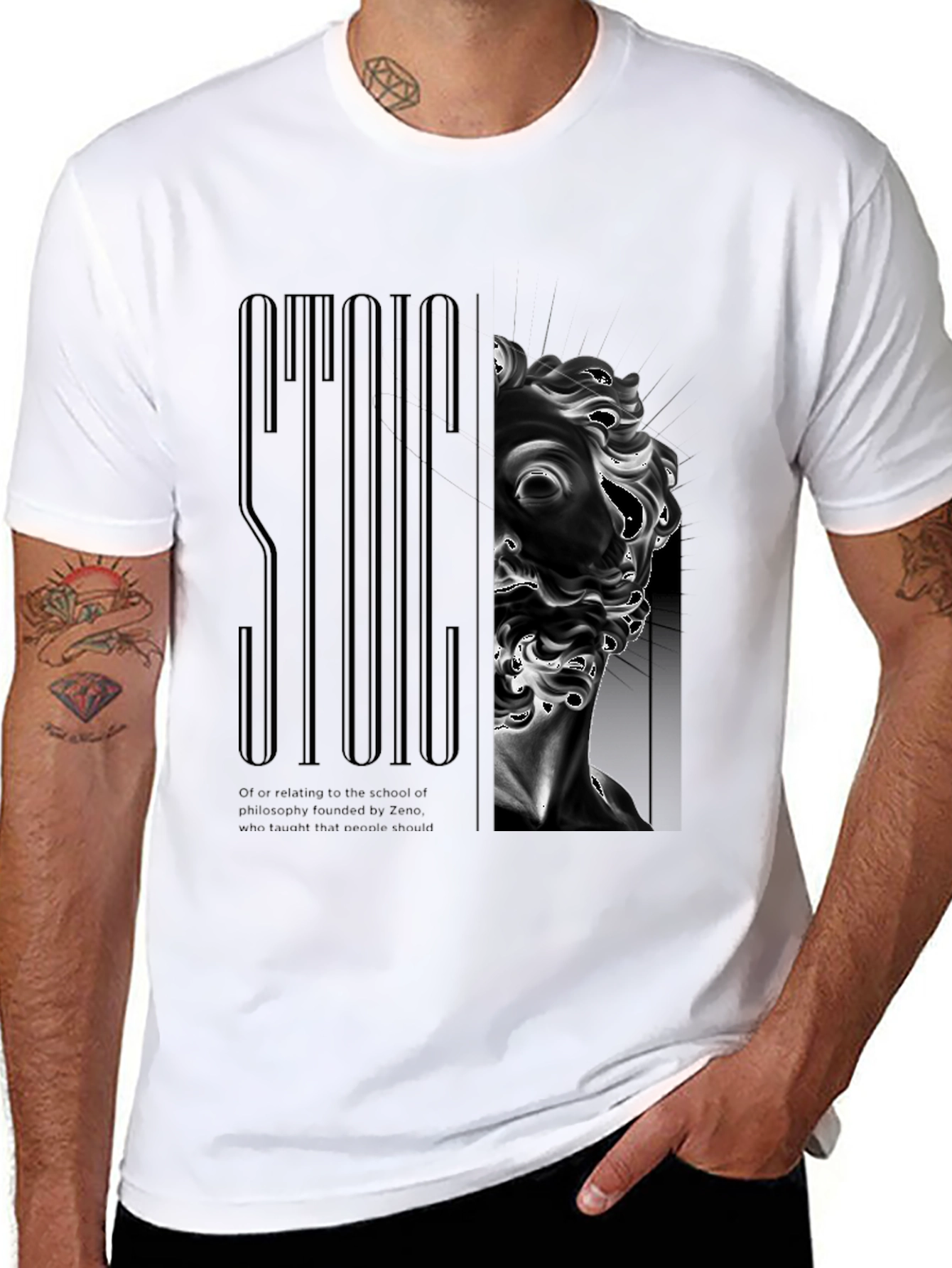 Stoic Philosophy Graphic Print T-Shirt