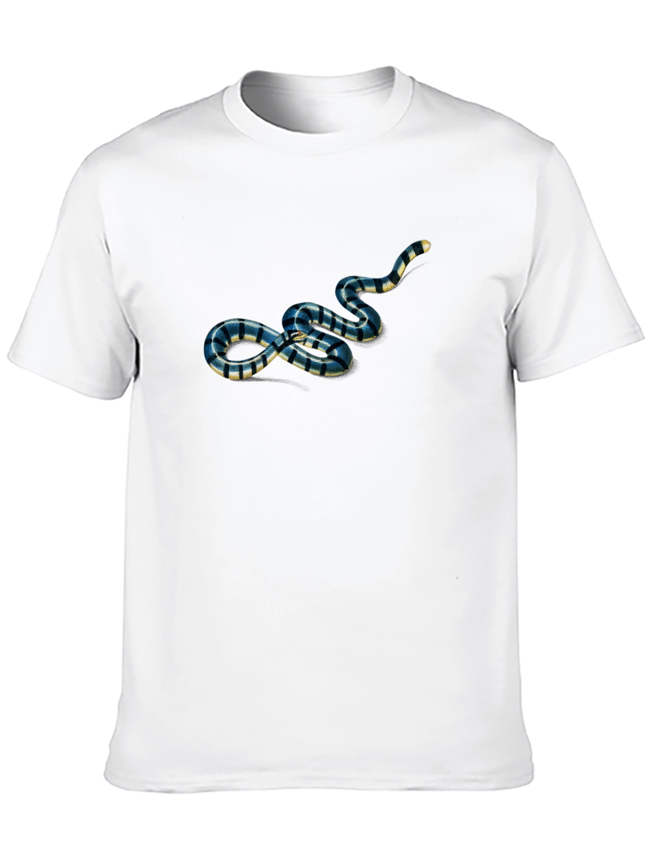 Striped Snake Graphic Tee - Mens Black T-Shirt
