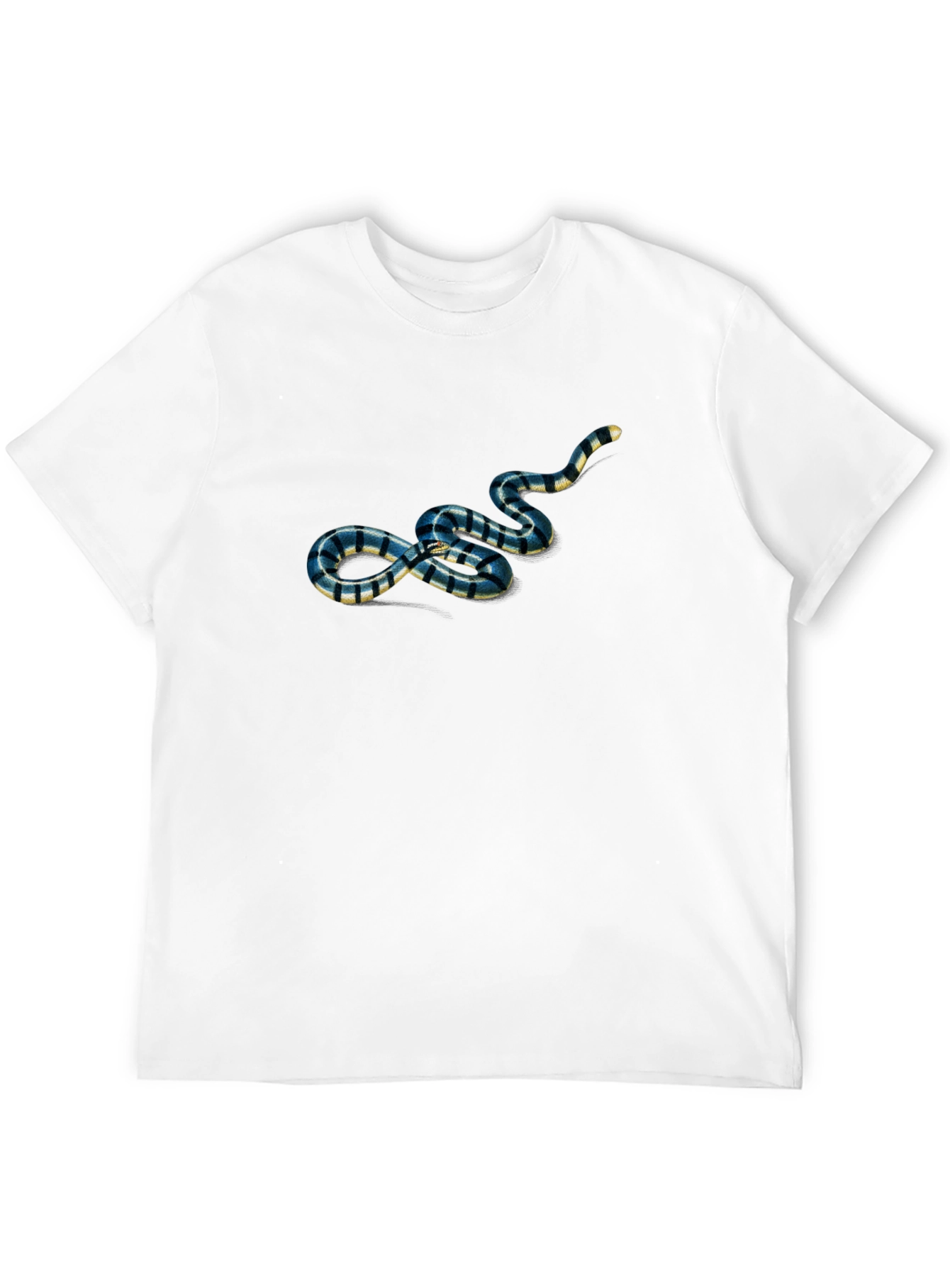 Striped Snake Graphic Tee - Mens Black T-Shirt