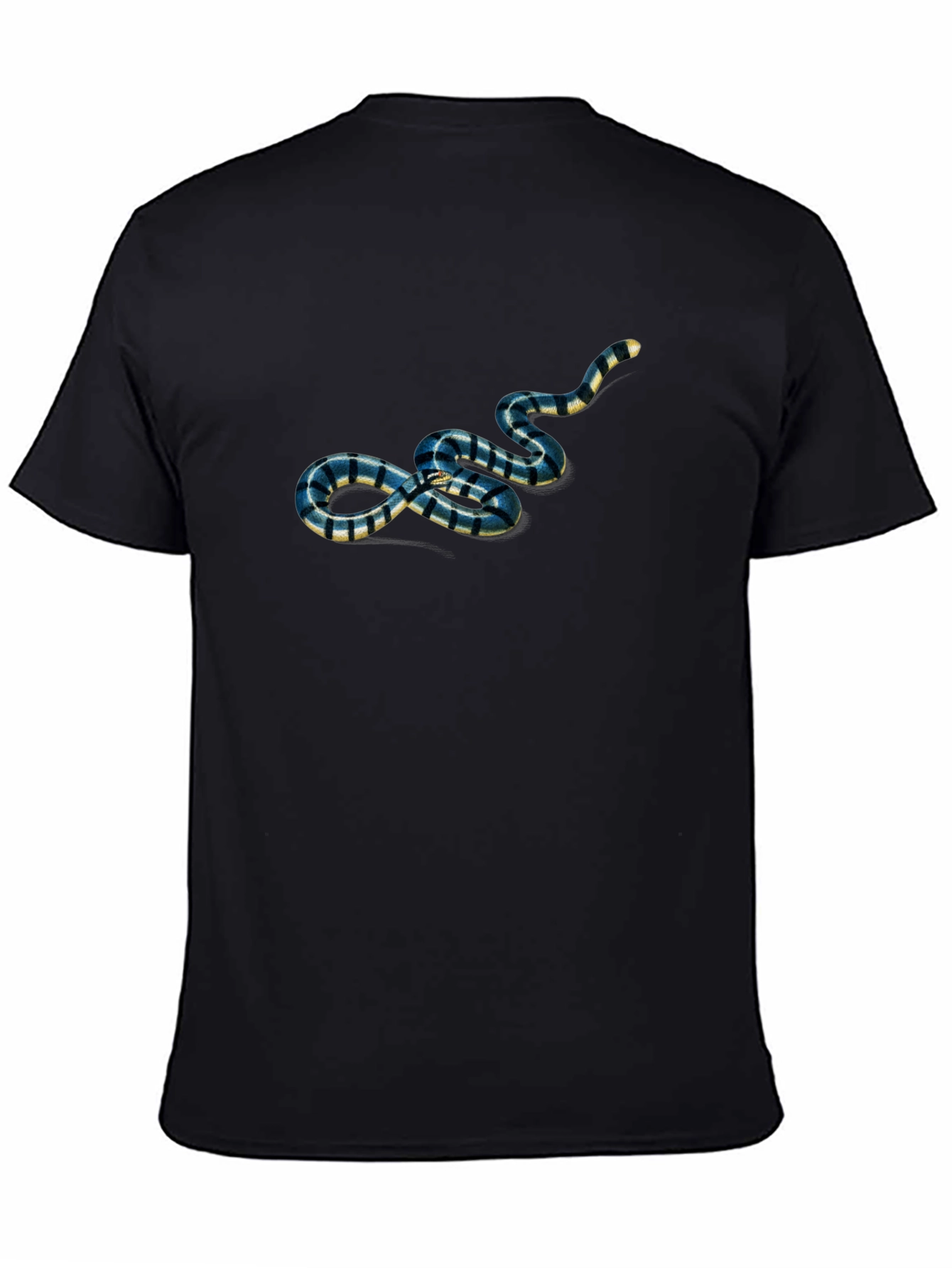 Striped Snake Graphic Tee - Mens Black T-Shirt
