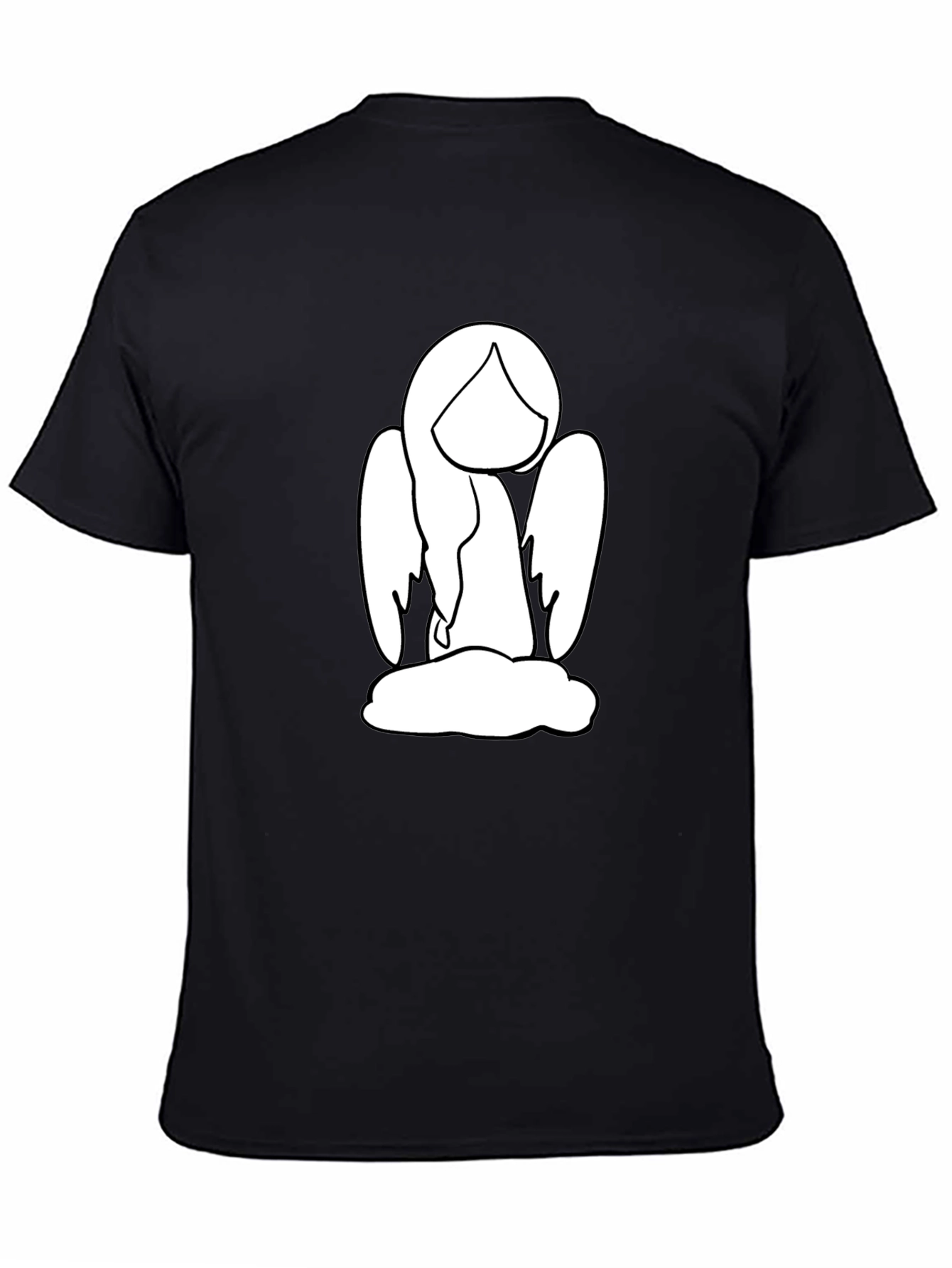 Angel Graphic Tee - Black Cotton T-Shirt