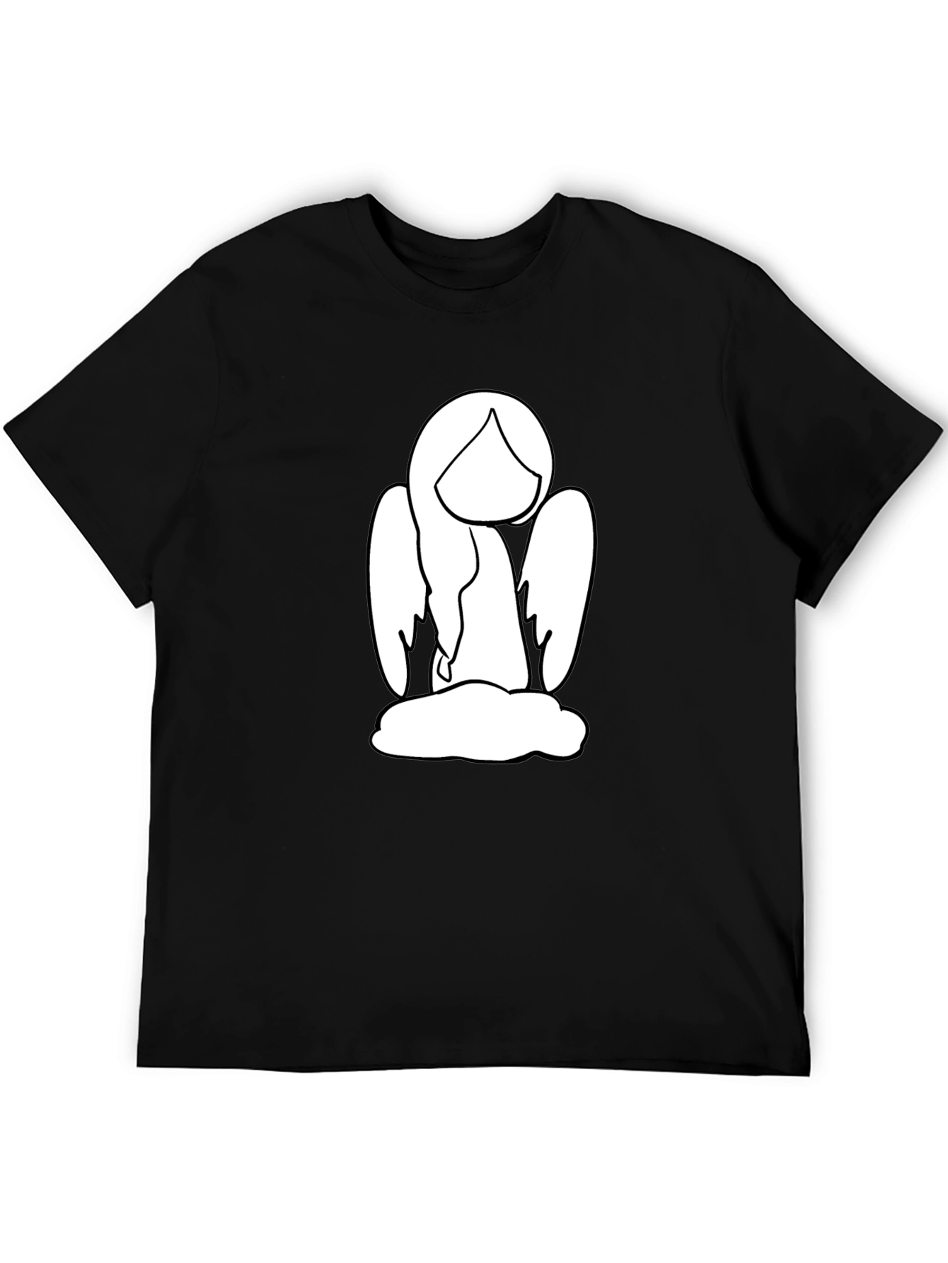 Angel Graphic Tee - Black Cotton T-Shirt