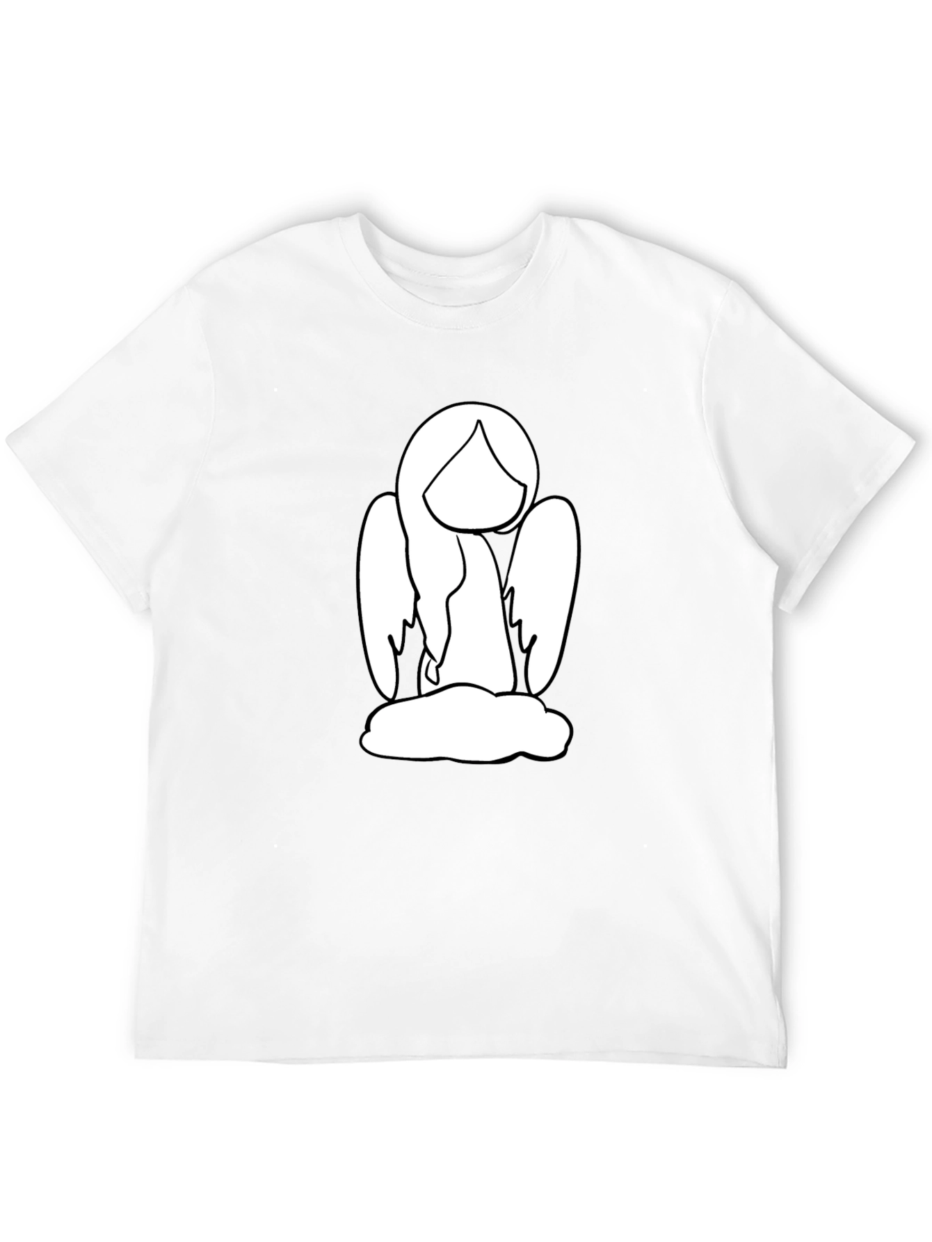 Angel Graphic Tee - Black Cotton T-Shirt