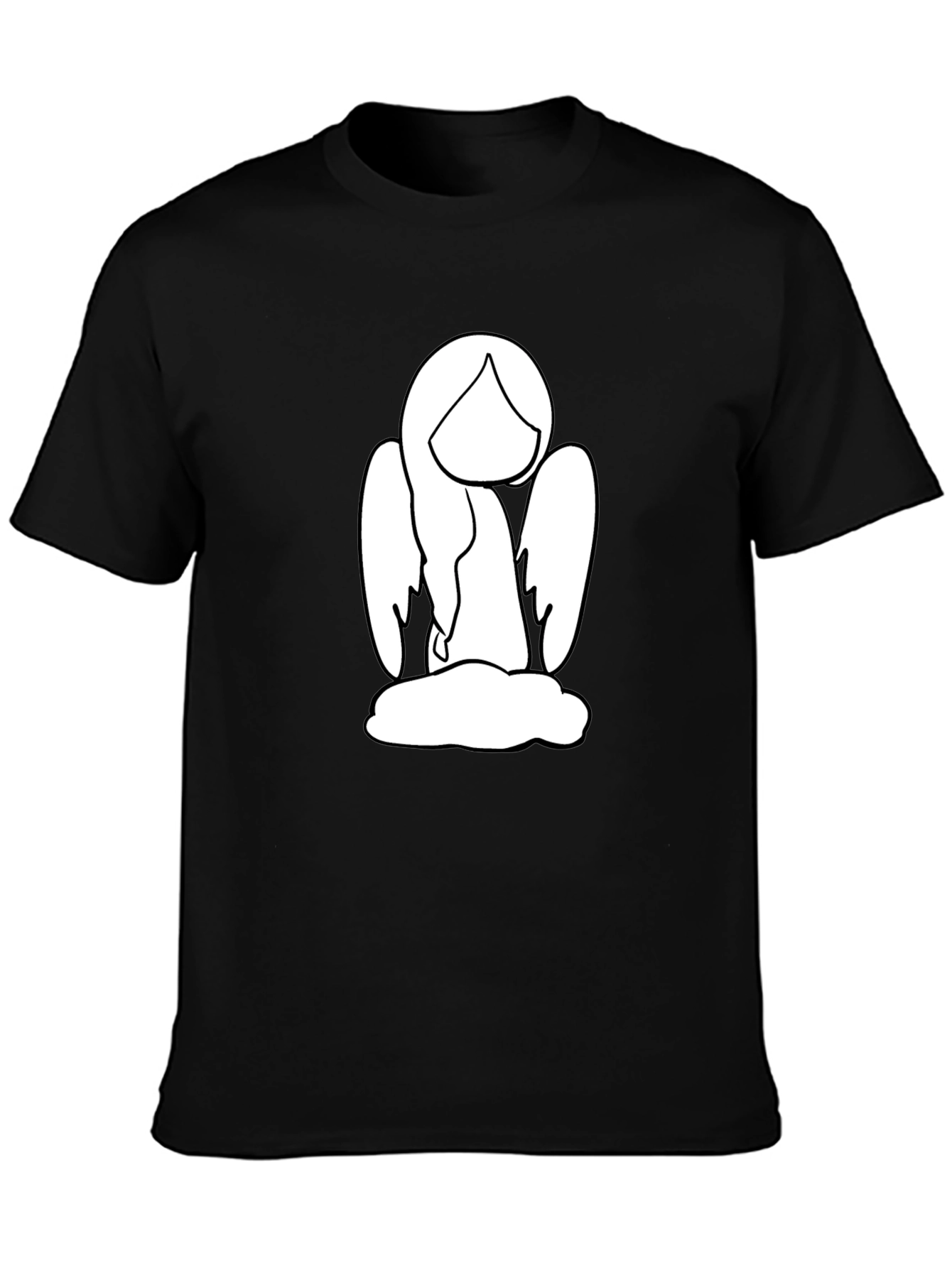 Angel Graphic Tee - Black Cotton T-Shirt