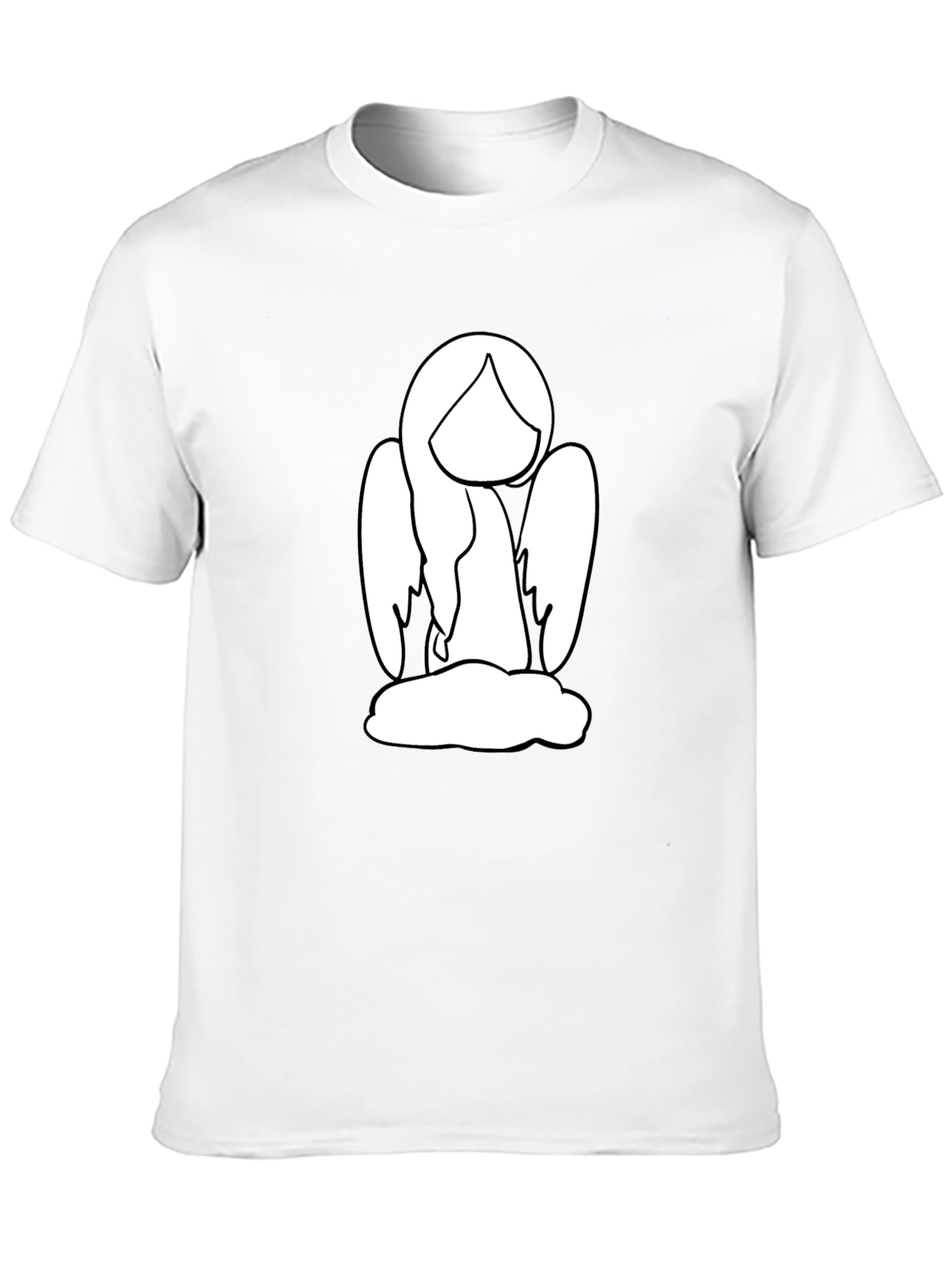Angel Graphic Tee - Black Cotton T-Shirt