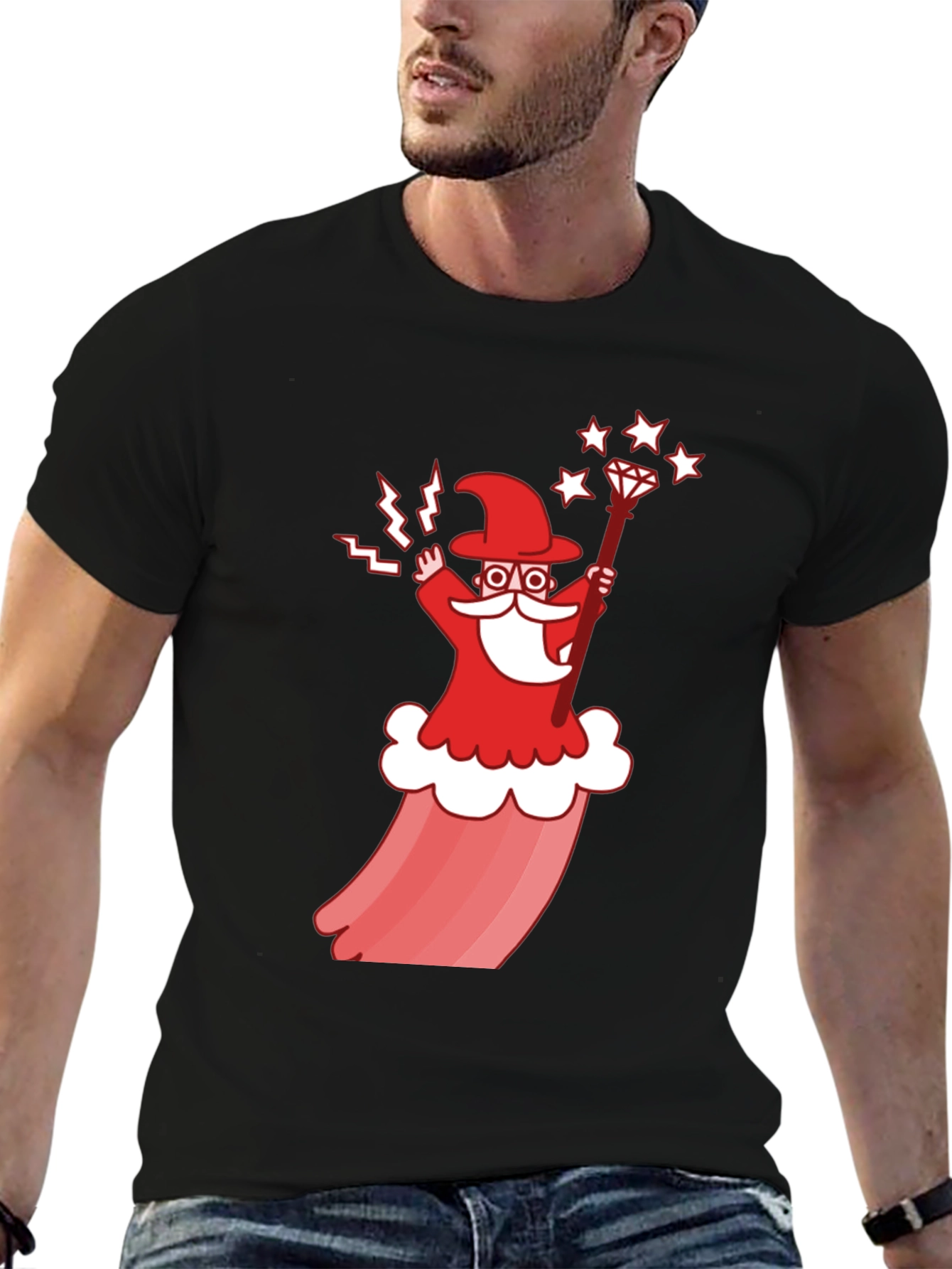 Wizard Cartoon Graphic T-Shirt - Stylish Cotton Tee