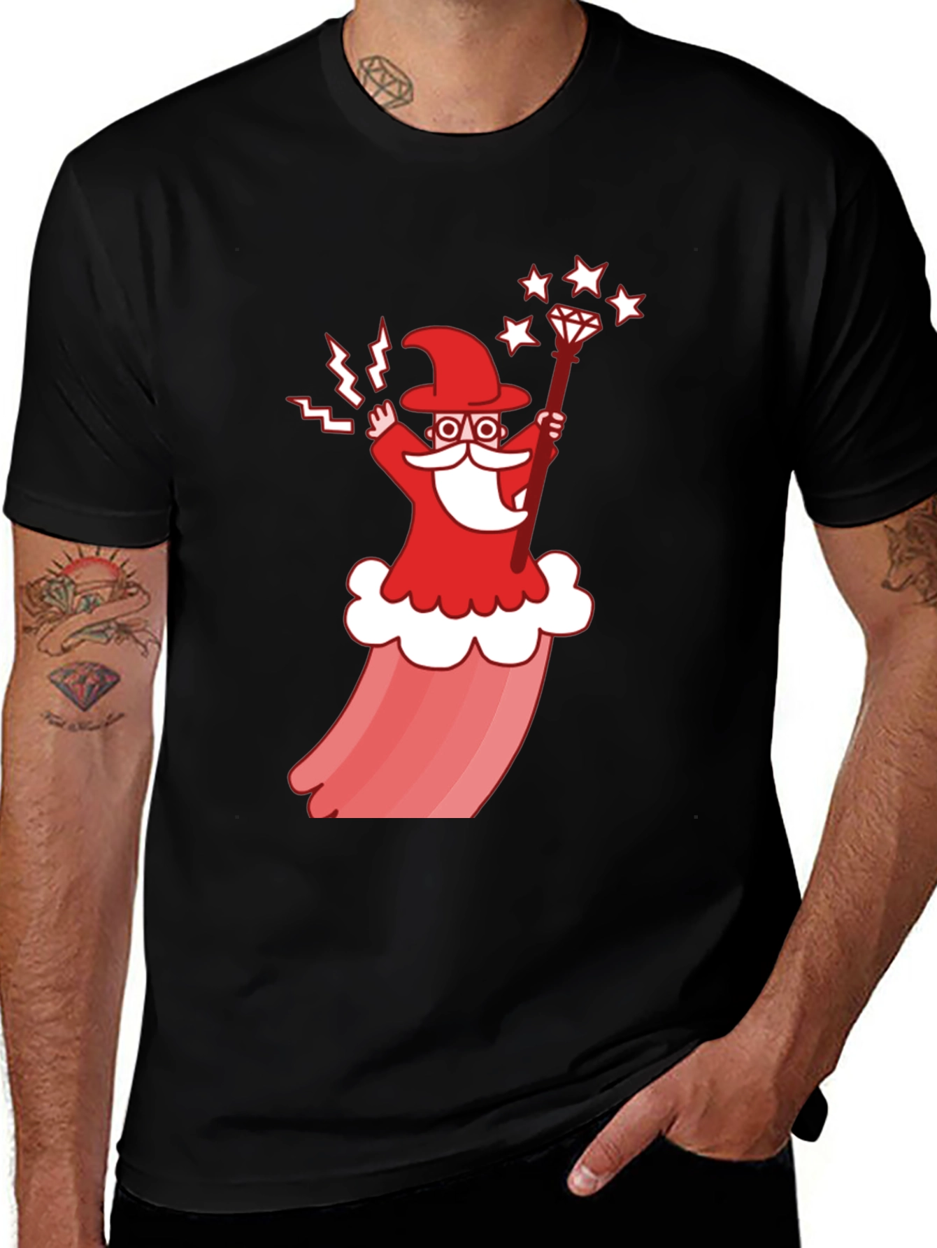 Wizard Cartoon Graphic T-Shirt - Stylish Cotton Tee