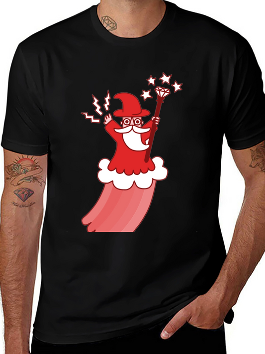 Wizard Cartoon Graphic T-Shirt - Stylish Cotton Tee