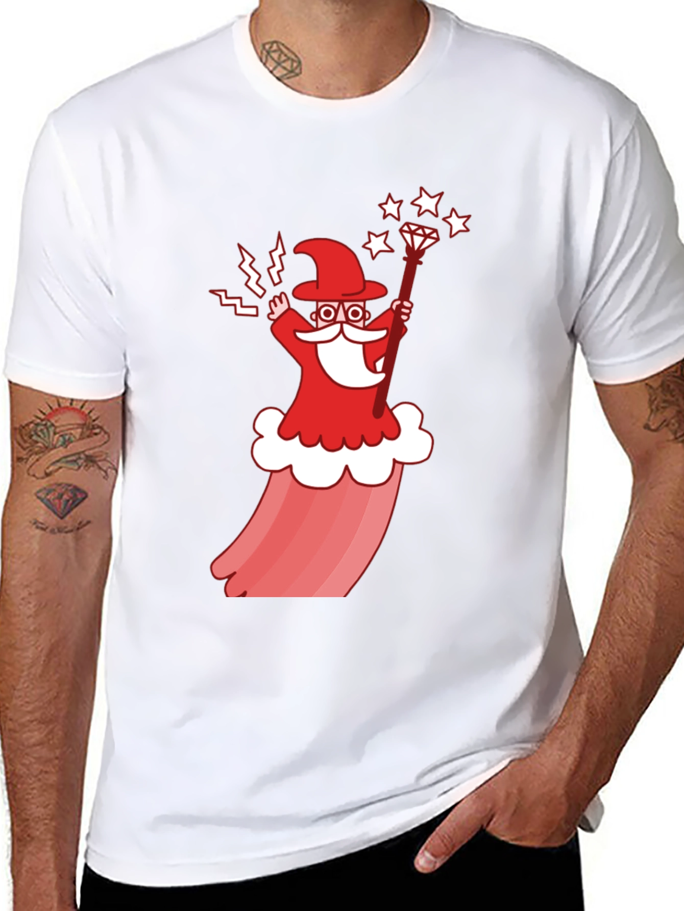 Wizard Cartoon Graphic T-Shirt - Stylish Cotton Tee