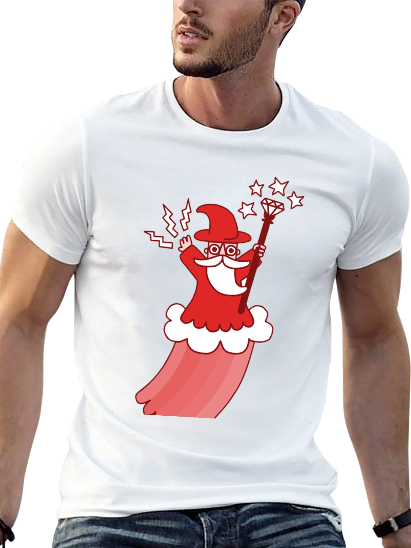 Wizard Cartoon Graphic T-Shirt - Stylish Cotton Tee